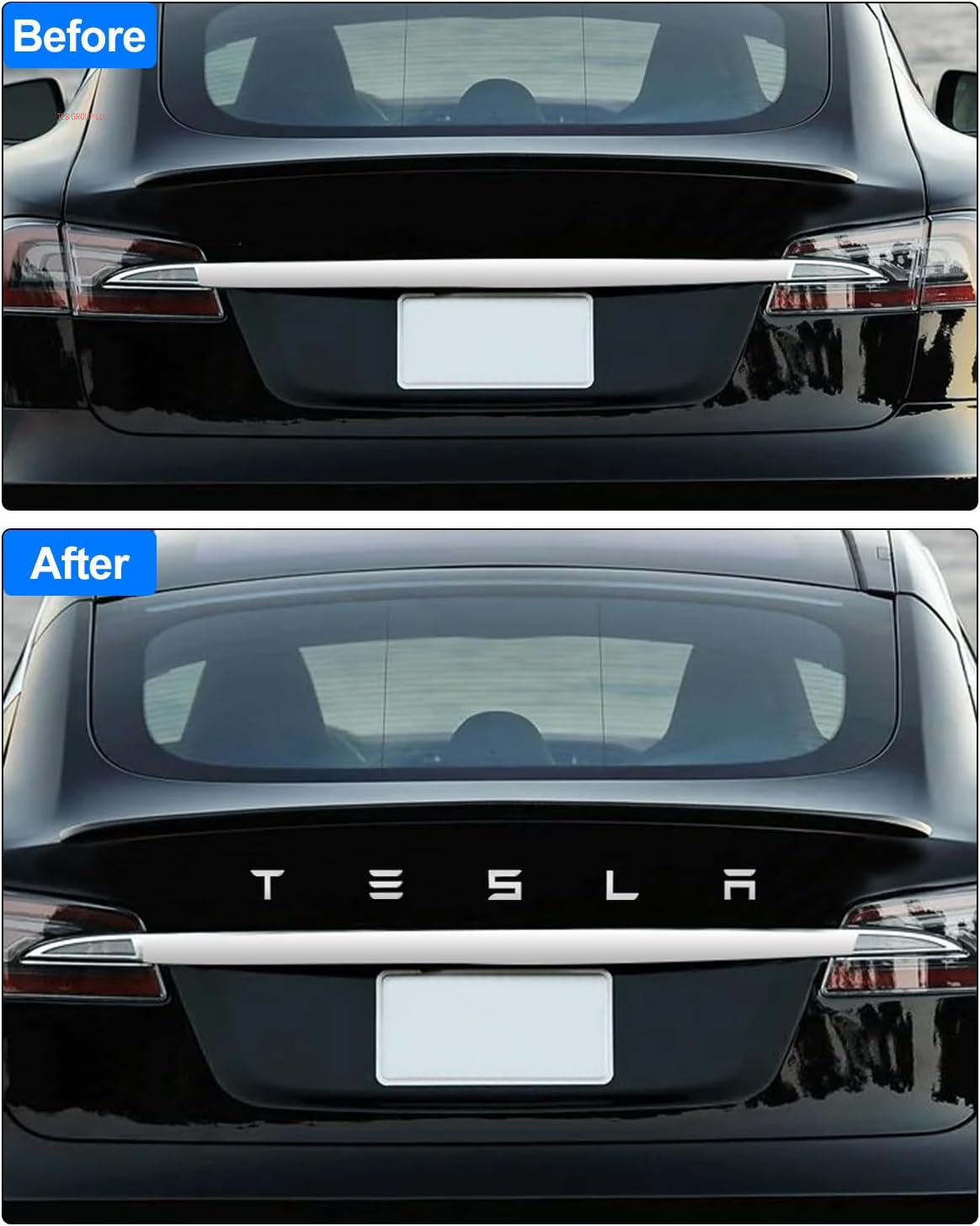 2025 Metal Logo Letters Fit for Tesla, Tailgate Letters Emblems Model 3 Y S X Accessories, Tesla Logo Emblem Model Y Metal Raised Tailgate Insert Rear Emblems Silver