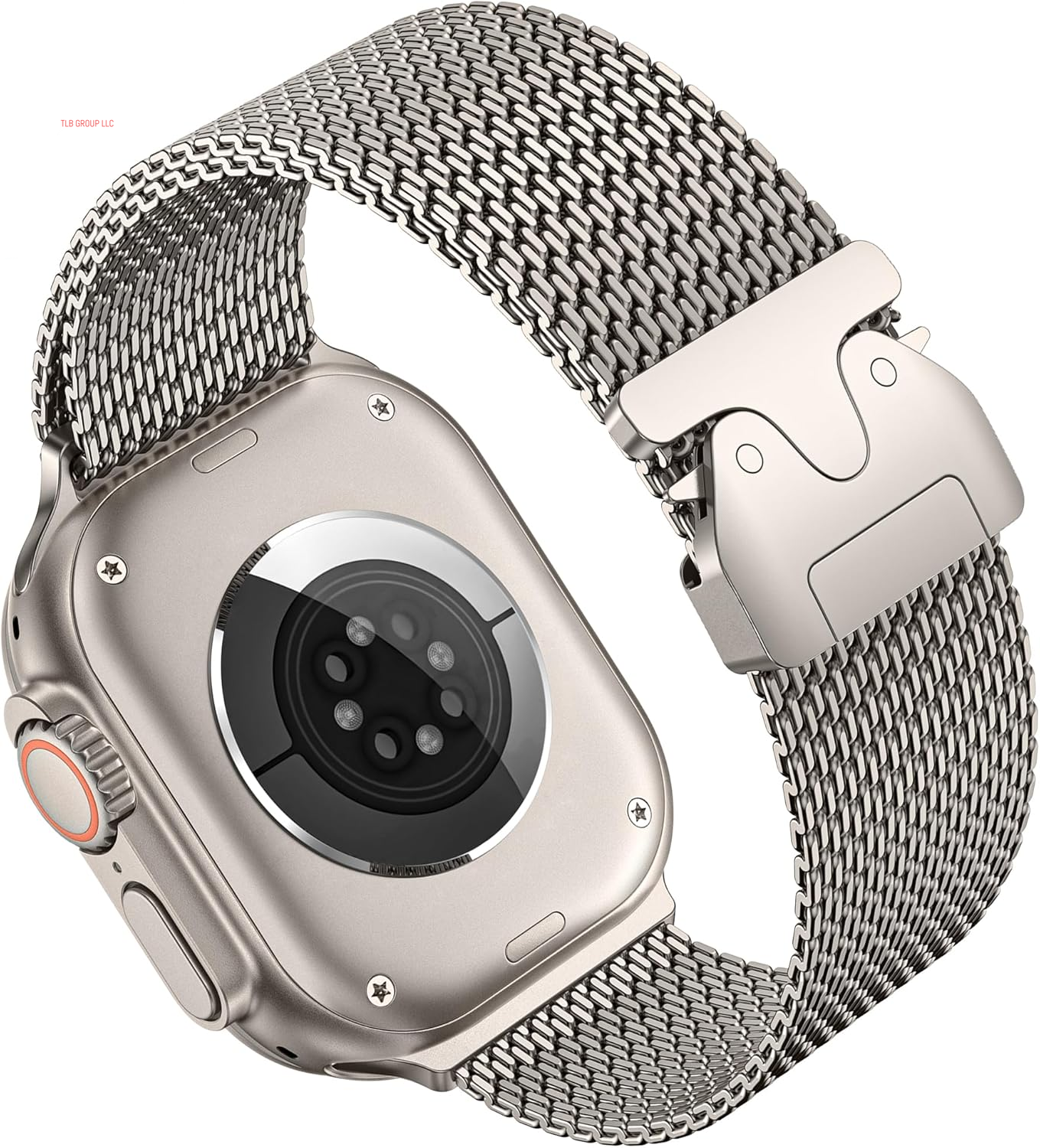 Milanese Mesh Loop Compatible with Apple Watch Band Ultra 2/Ultra 49Mm 46Mm 45Mm 44Mm Men Women, Designer Parachute-Style Metal Buckle Adjustable Strap for Iwatch SE Series 10/9/8/7/6/5/4