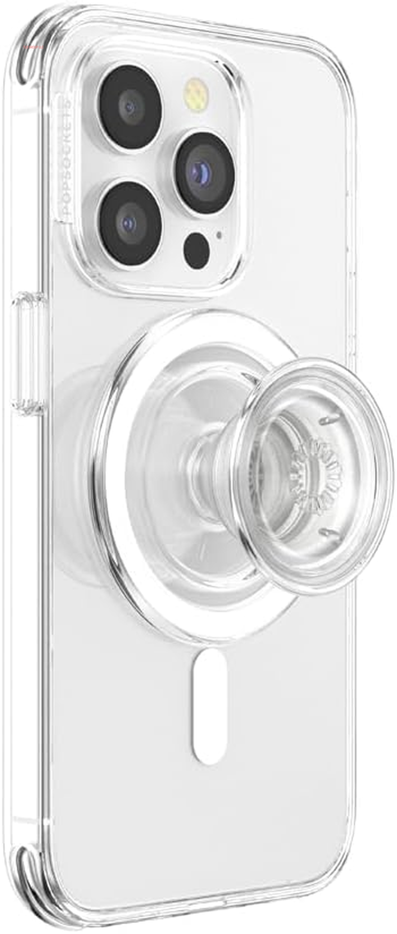 Phone Grip Compatible with Magsafe, Adapter Ring for Magsafe Included, Phone Holder, Wireless Charging Compatible - Clear