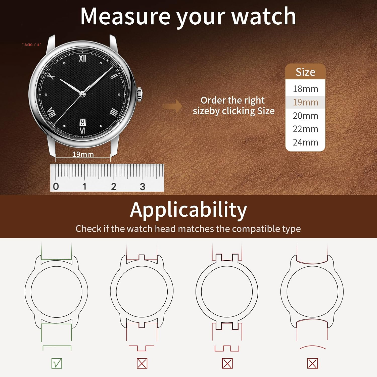 Watch Bands,18Mm 19Mm 20Mm 22Mm 24Mm Quick Release Leather Watch Band Strap - Burnished Leather Watch Band Vintage Wristband