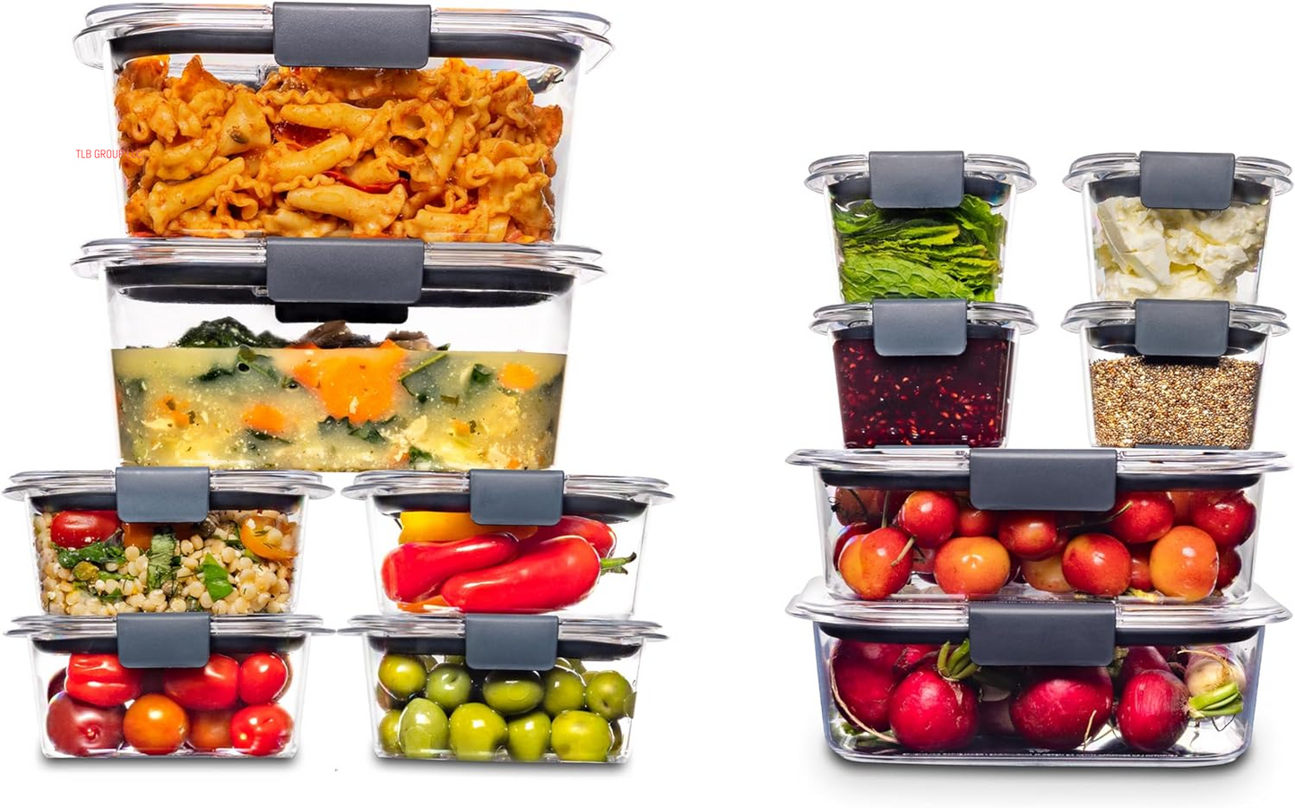 Brilliance Food Storage Containers, BPA Free, Airtight Lids, Ideal for Lunch, Meal Prep & Leftovers, Set of 5 (3.2 Cup)