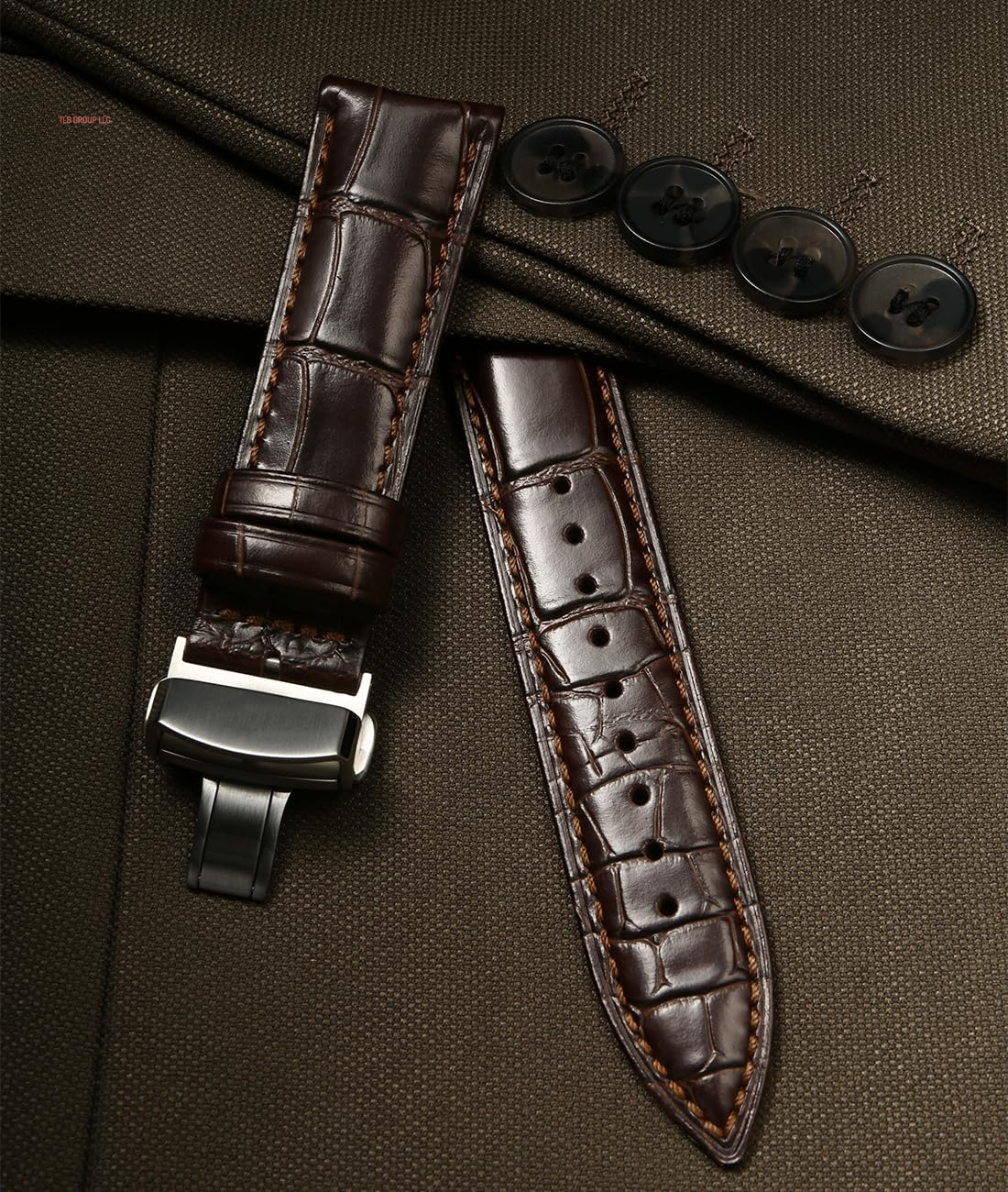 Leather Watch Bands for Men, Quick Release Watch Straps, Luxury Italian Alligator Grain Embossed Band Replacements 19Mm 20Mm 21Mm 22Mm