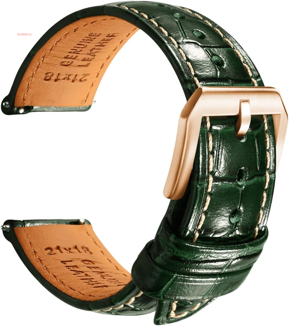 Leather Watch Bands for Men, Quick Release Watch Straps, Luxury Italian Alligator Grain Embossed Band Replacements 19Mm 20Mm 21Mm 22Mm