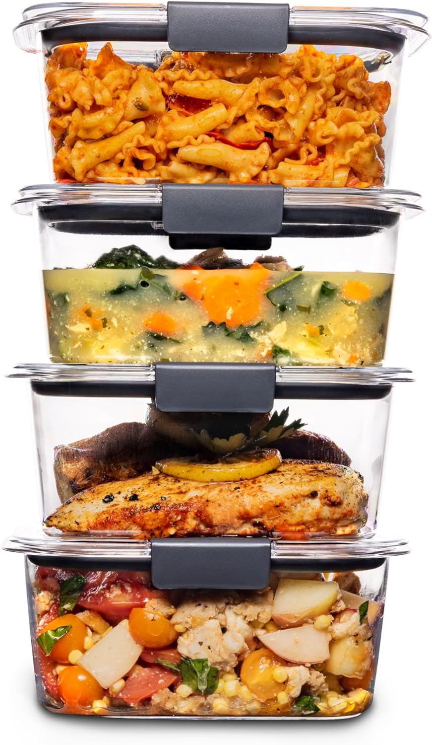 Brilliance Food Storage Containers, BPA Free, Airtight Lids, Ideal for Lunch, Meal Prep & Leftovers, Set of 5 (3.2 Cup)