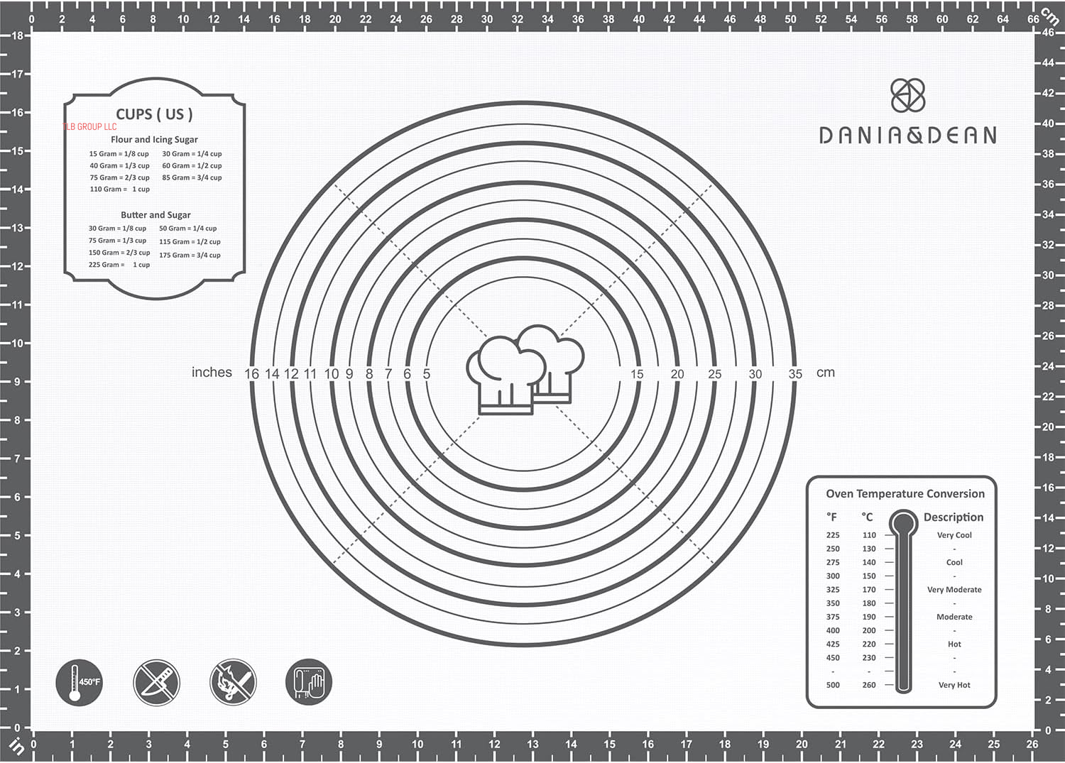 26X16 Inch Extra Thick Silicone Baking Mat with Measurements, Non-Slip and Reusable - for Cookies, Bread, Pastry