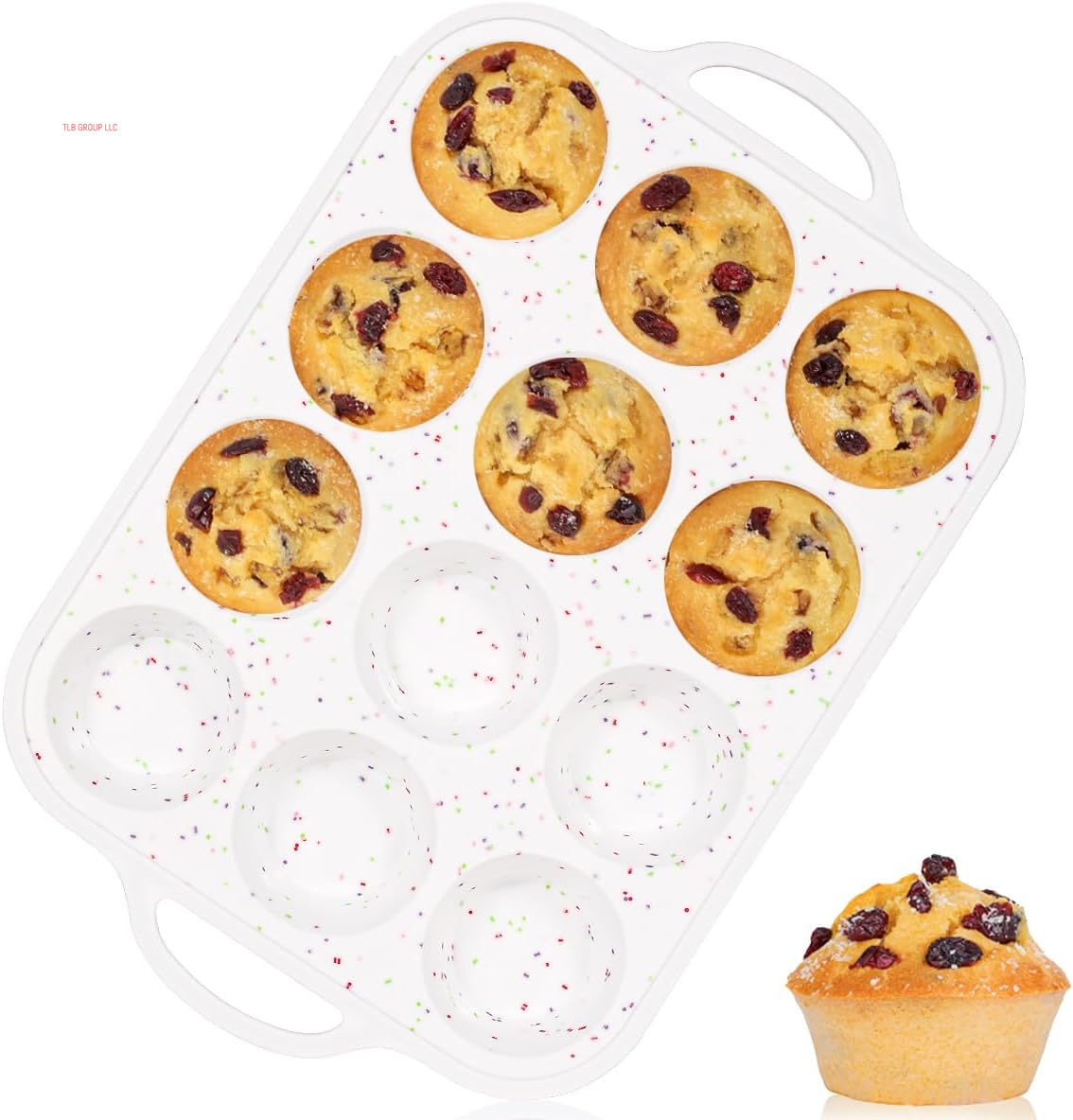 Silicone Muffin Pan, with Metal Reinforced Frame Regular Size 2.8Inch Silicone Cupcake Pan Nonstick 12 Cups for Baking Homemade Muffins, Cupcakes, Egg Bites 2 Pack Dishwasher Safe BPA Free