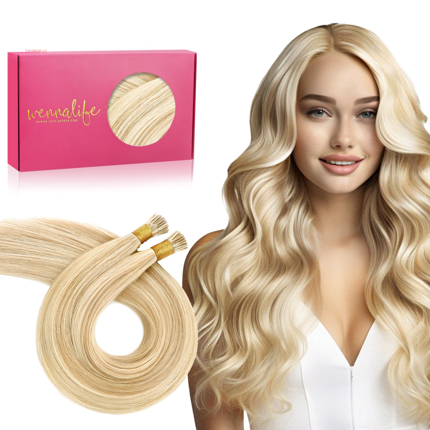 Sew in Hair Extensions Real Human Hair, 14 Inch 80G Light Blonde Highlighted Golden Blonde Machine Weft Hair Extensions Human Hair Hand Tied Weft Hair Extensions Sew In