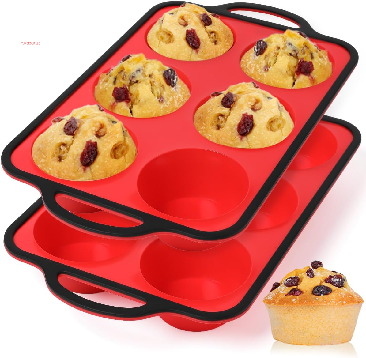 Silicone Muffin Pan, with Metal Reinforced Frame Regular Size 2.8Inch Silicone Cupcake Pan Nonstick 12 Cups for Baking Homemade Muffins, Cupcakes, Egg Bites 2 Pack Dishwasher Safe BPA Free