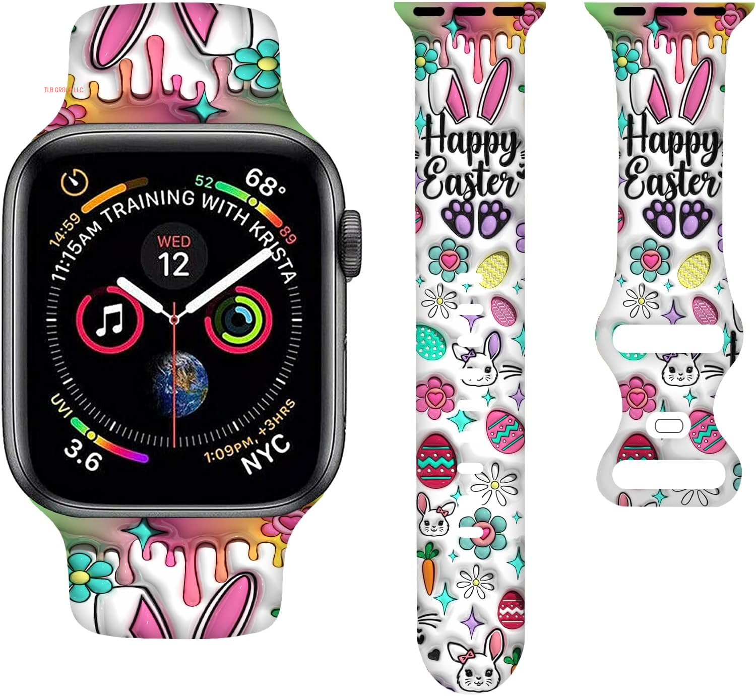Cartoon Holiday Bands Compatible with Apple Watch Band 38MM 40MM 41MM 42MM 44MM 45MM 49MM, Silicone Strap Compatible with Iwatch Bands Ultra Series SE 9 8 7 6 5 4 3 2 1 for Women Men