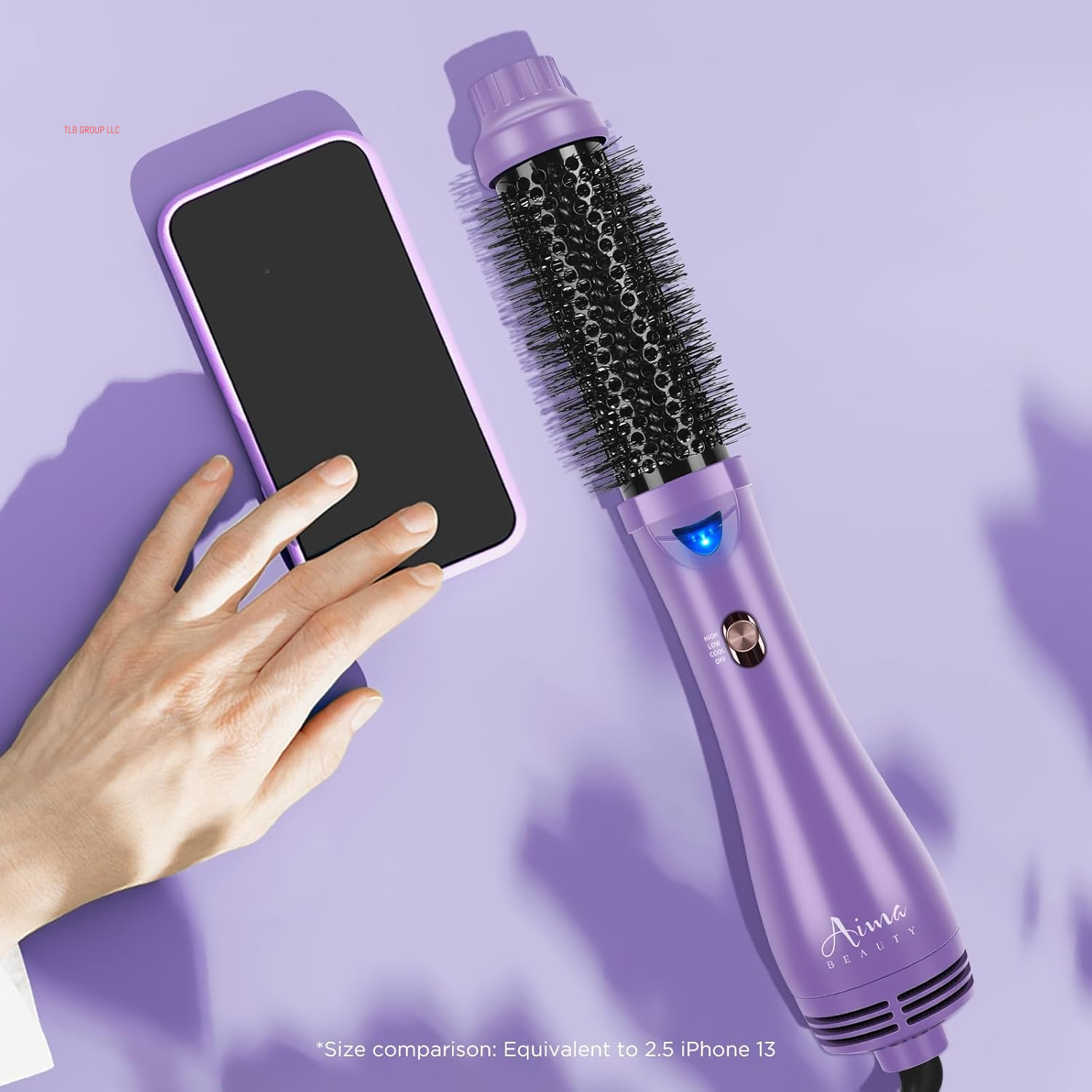 Hot Air Brush,  Salon One-Step Hair Dryer and Volumizer, 4-In-1 Hair Dryer Brush, Hair Styling Tools, Purple-Round