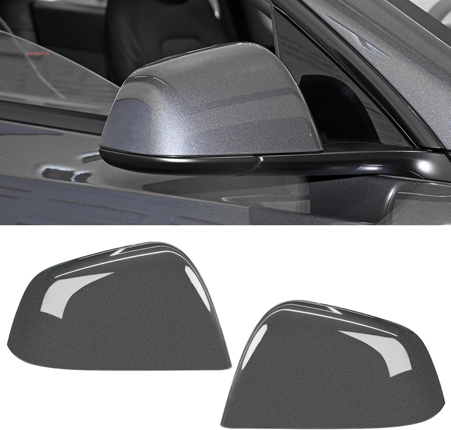 Compatible with Tesla Model Y Mirror Caps Side Mirror Replacement 2020 2021 2022 2023 2024,Left Driver+Right Passenger Side Rear View Mirrors Cover Cap for Tesla Model Y Accessories