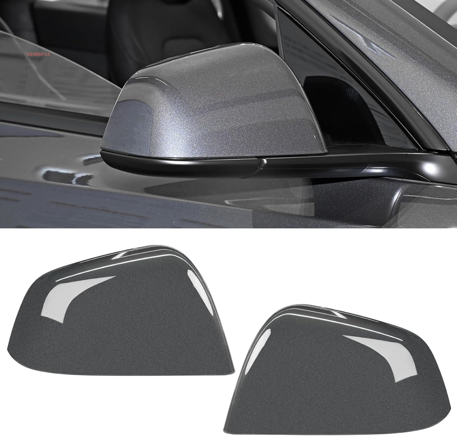 Compatible with Tesla Model Y Mirror Caps Side Mirror Replacement 2020 2021 2022 2023 2024,Left Driver+Right Passenger Side Rear View Mirrors Cover Cap for Tesla Model Y Accessories