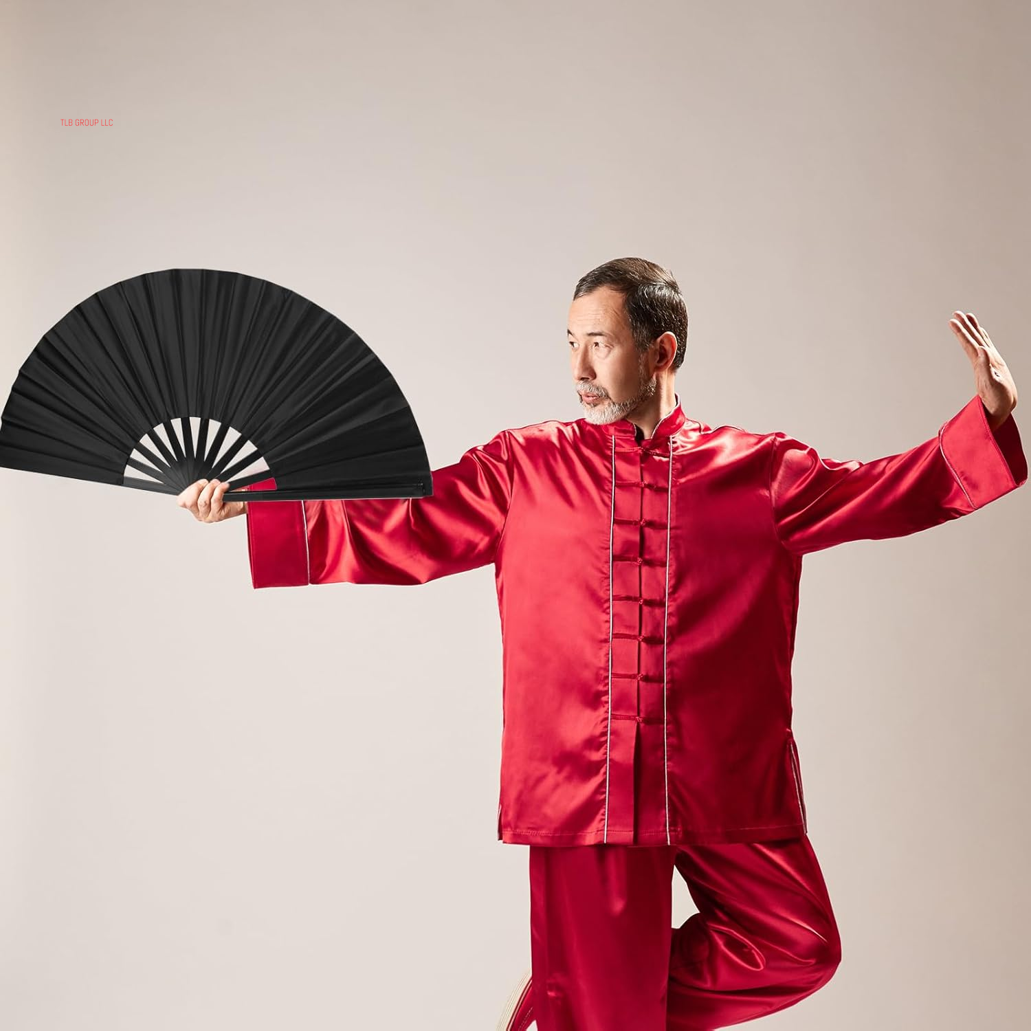 Large Folding Hand Fan Foldable Chinese Fans Handheld Decorative Folding Fans for Women Men Line Dance Popping Fan for Chinese Tai Chi Kung Fu, Performance, Wedding, Party, Gift