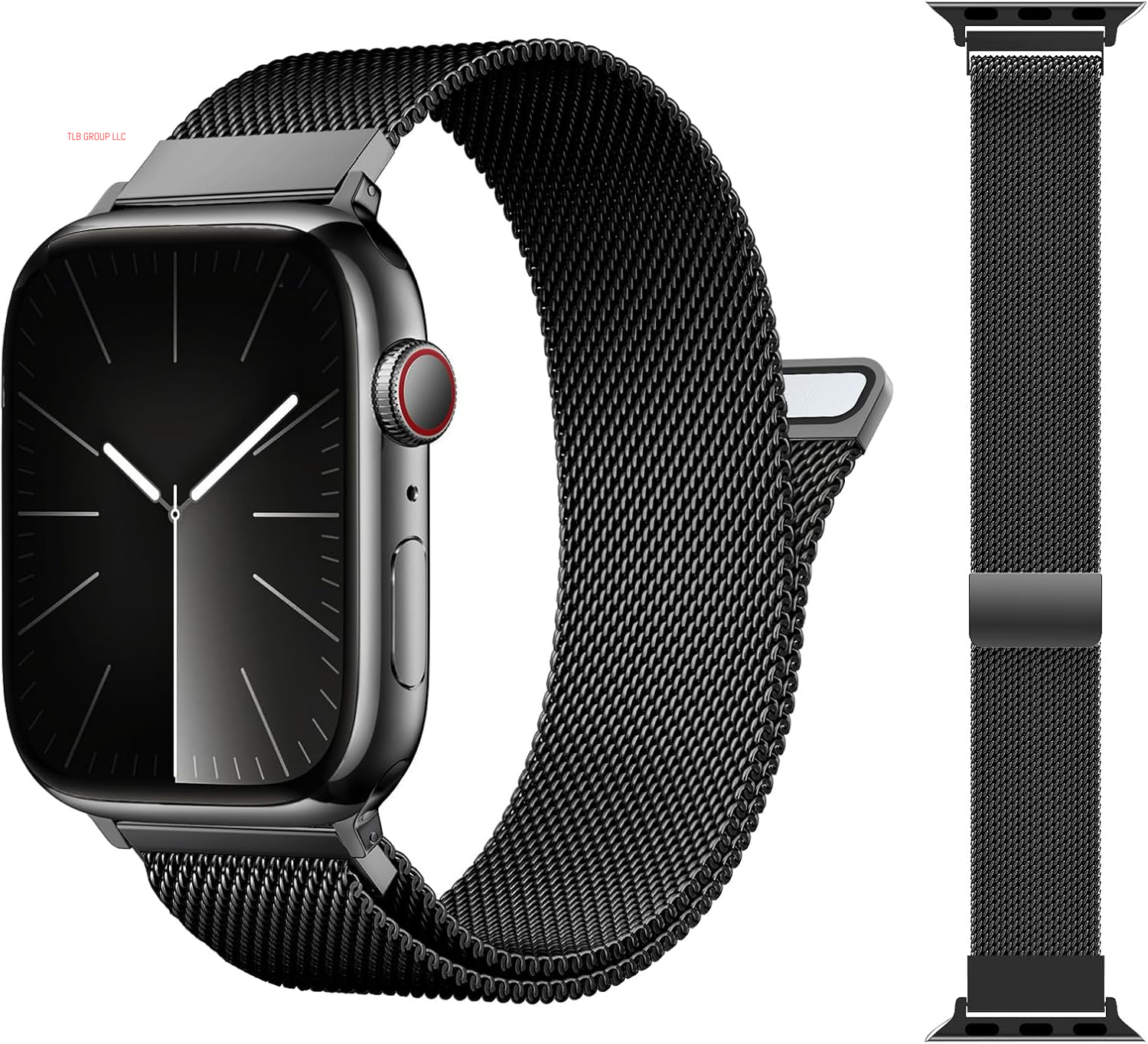 Patented Milanese Loop Compatible with Apple Watch Band 46Mm 38Mm 40Mm 41Mm 42Mm 44Mm 45Mm 49Mm for Women Men, Magnetic Bands Compatible with Iwatch Series 10 9 8 7 6 5 4 3 SE Ultra 2 1