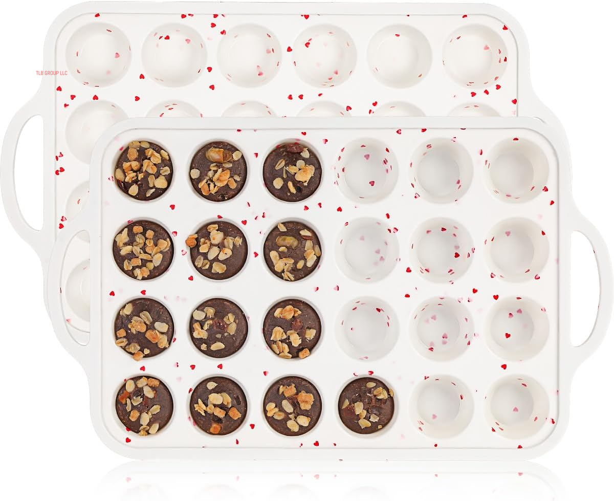 Silicone Muffin Pan, with Metal Reinforced Frame Regular Size 2.8Inch Silicone Cupcake Pan Nonstick 12 Cups for Baking Homemade Muffins, Cupcakes, Egg Bites 2 Pack Dishwasher Safe BPA Free