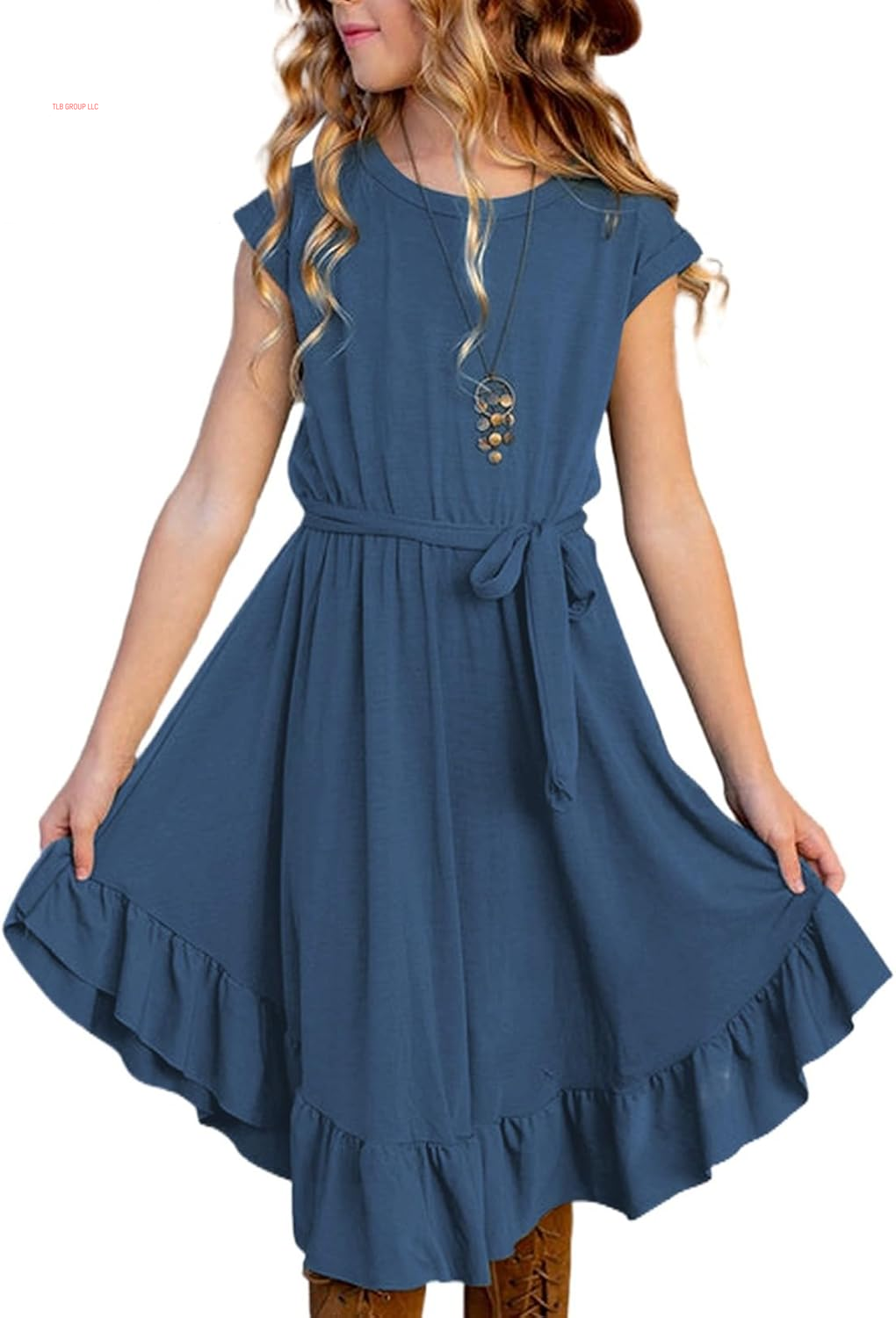 Tween Girl Fashion Swing Dress Boho A-Line Dresses 4-13 Years