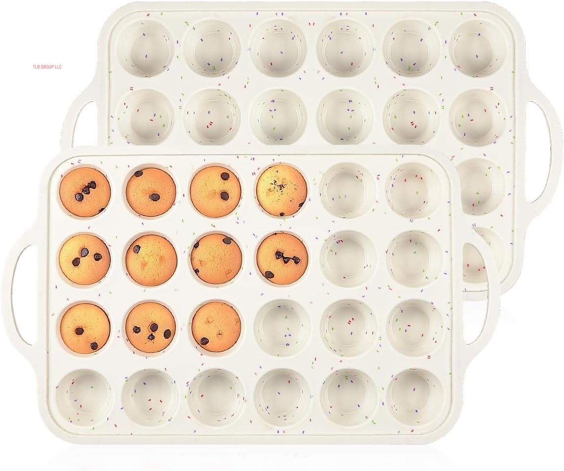 Silicone Muffin Pan, with Metal Reinforced Frame Regular Size 2.8Inch Silicone Cupcake Pan Nonstick 12 Cups for Baking Homemade Muffins, Cupcakes, Egg Bites 2 Pack Dishwasher Safe BPA Free