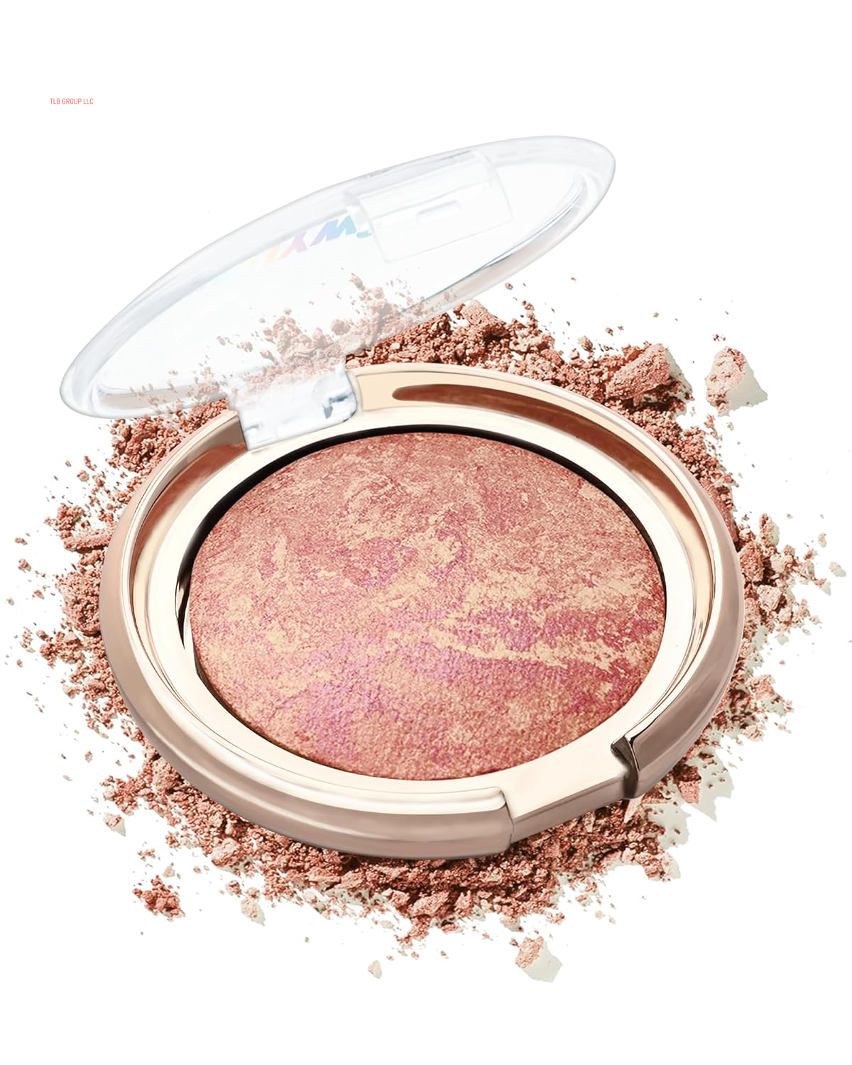 Baked Blush, Lighting Glow Marbleized Blush Powder Palette, Cruelty-Free Powder Blusher, Eyeshadow & Highlight for a Lightweight Shimmery Satin Face Makeup, Gift for Women (0.49Ounce)-01#Peachy
