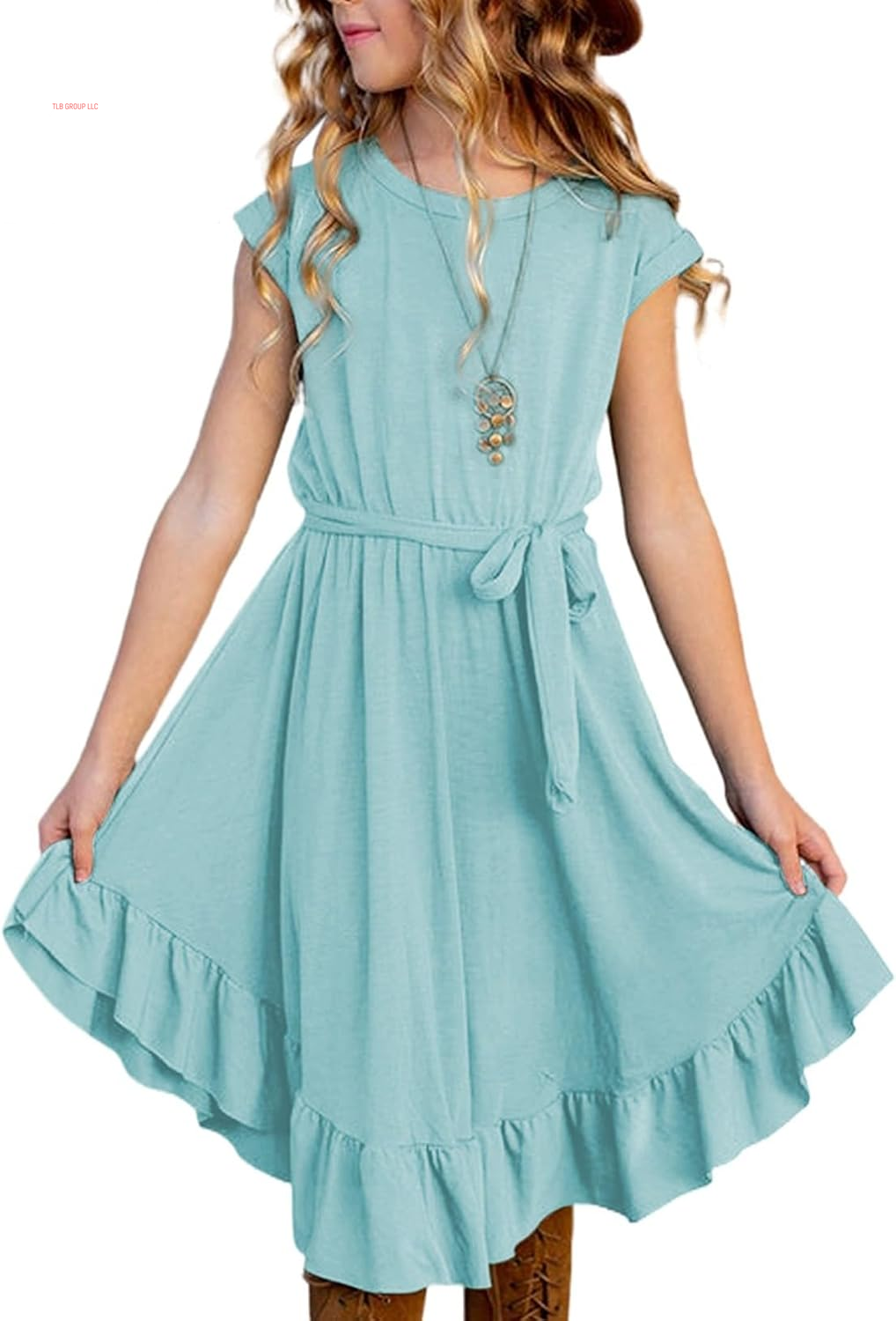 Tween Girl Fashion Swing Dress Boho A-Line Dresses 4-13 Years