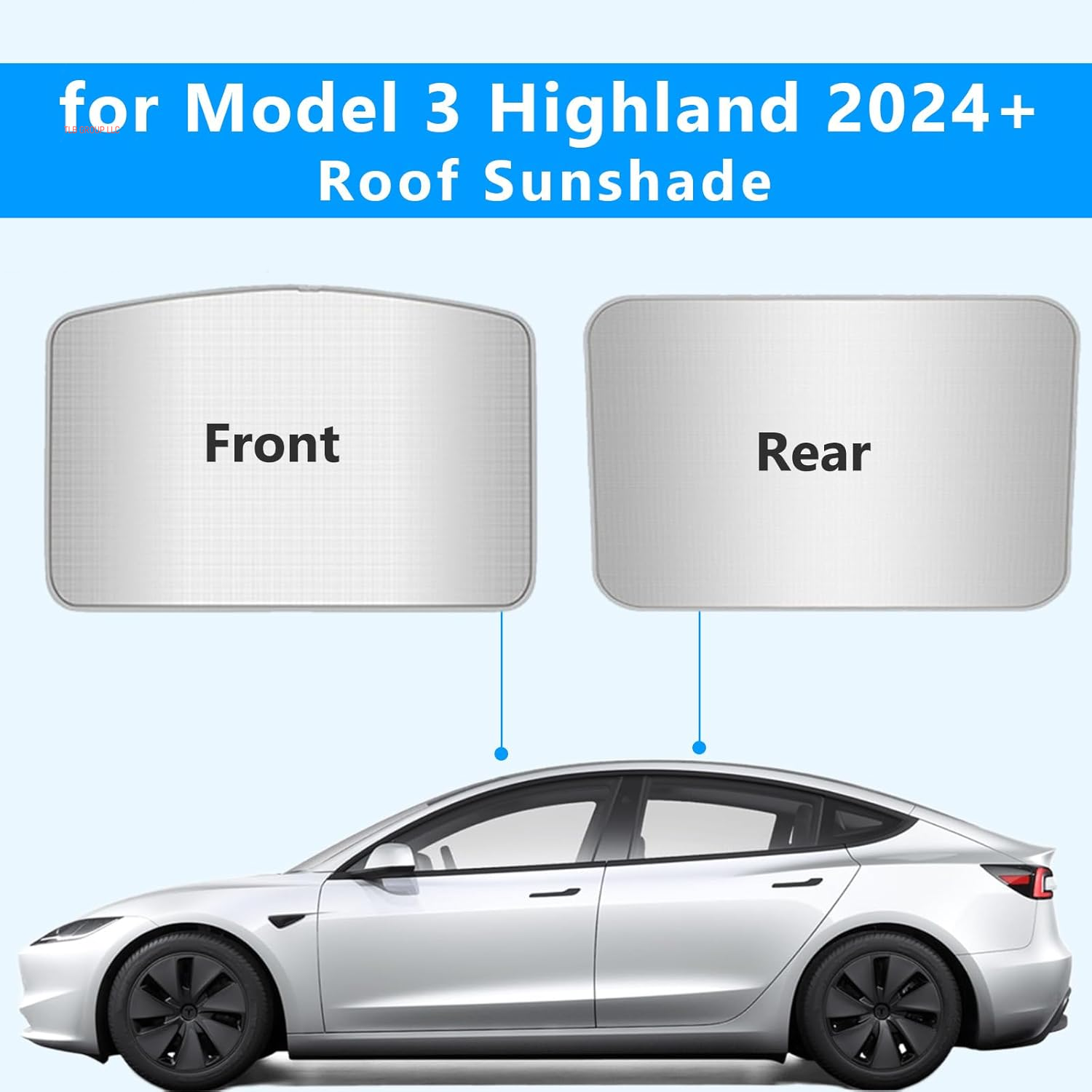 2025 Sunshade Roof for Tesla Model 3 Highland Accessories 2024 No Sagging Roof Sun Shade Light Gray