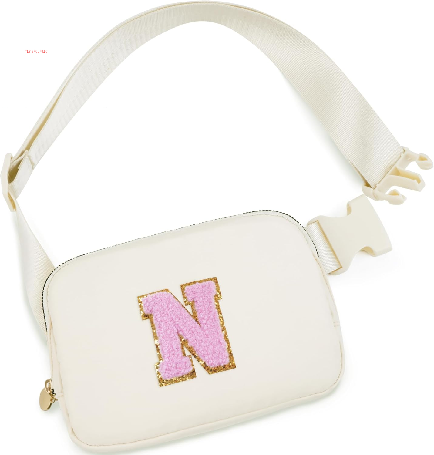 Personalized Belt Bag for Women Girls - Fashion Mini Waist Packs with Adjustable Strap - Trendy Travel Fanny Pack Crossbody Bags with Initial Letter - Teen Gifts | Cream,J