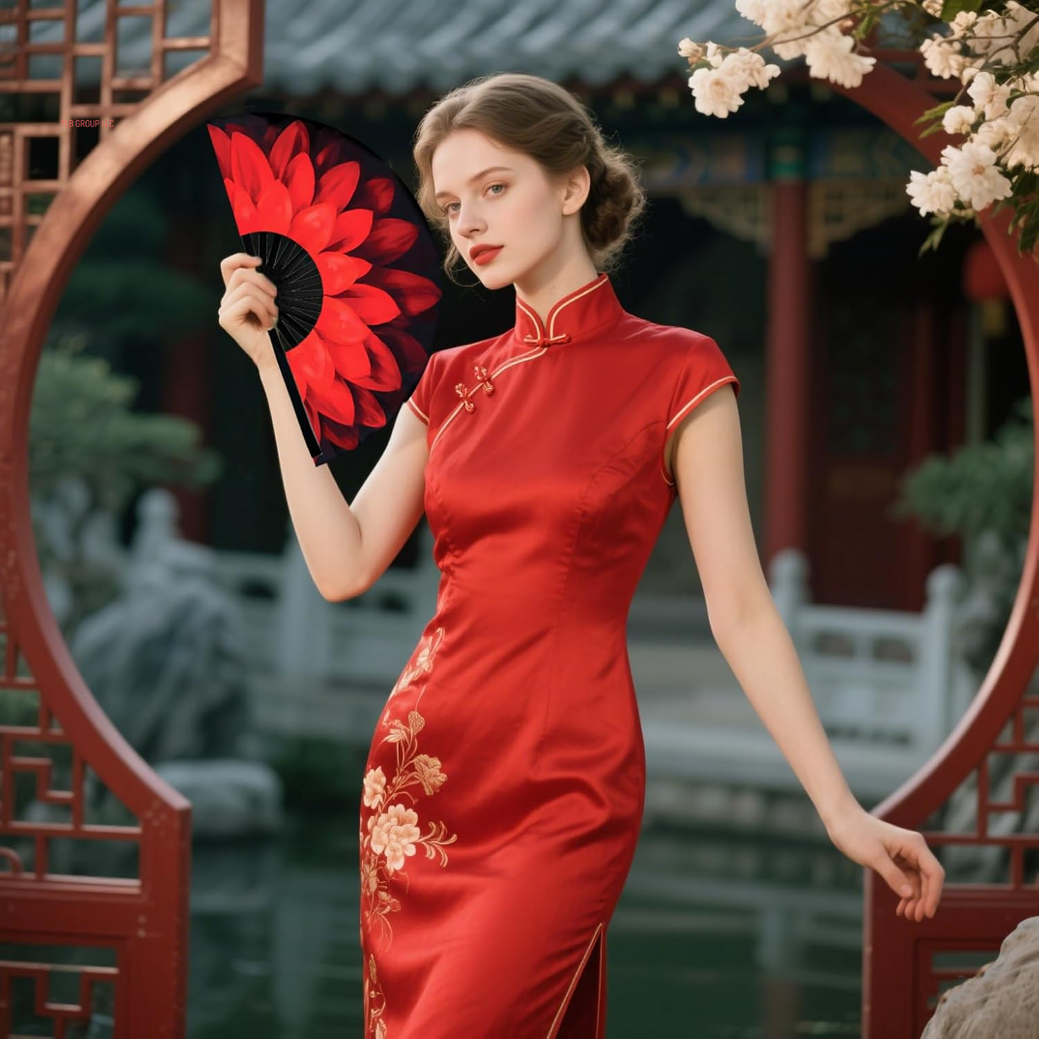 Folding Hand Fan Line Dance Popping Fan with Fan Bag，Folding Hand Fan Bamboo Ribs Hand Held Chinese for Music Festival,Club, Party, Dance，Disco, Neon, Glow Party Decorations (Multicolour, Petals)