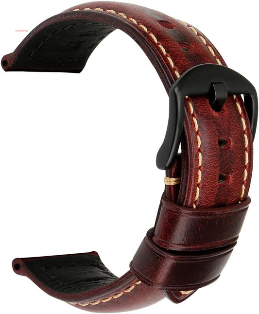 Watch Band, Vintage Oil Wax Leather Watch Straps 18Mm 19Mm 20Mm 21Mm 22Mm 23Mm 24Mm 26Mm Watch Belt for Men Women