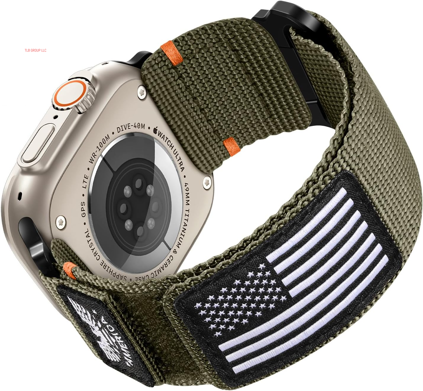 Nylon Bands Compatible with Apple Watch Band 49Mm 46Mm 44Mm 45Mm 42Mm(S3/2/1), Adjustable Breathable Rugged Durable Strap for Iwatch Bands Men Series 10/9/8/7/6/5/4 SE Ultra, Orange, Large