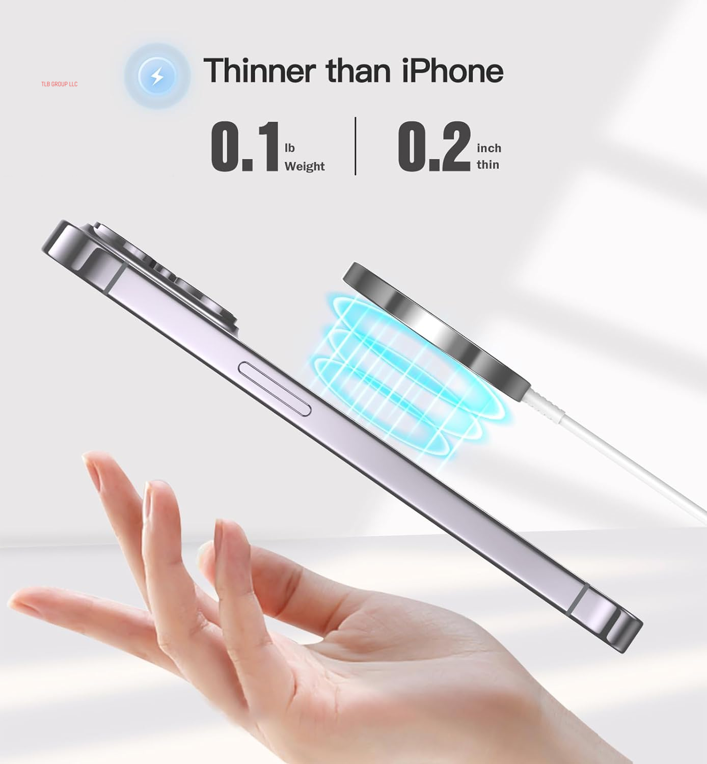 Magnetic Wireless Charger 15W Fast Mag Safe Charger for Cell Phone 16 Pro Max/16 Pro/16 Plus/16/15/14/13/12 Series 2 Pack Charging Pad for Airpods 3/2/Pro 2/Pro Mag-Safe Original Replacement