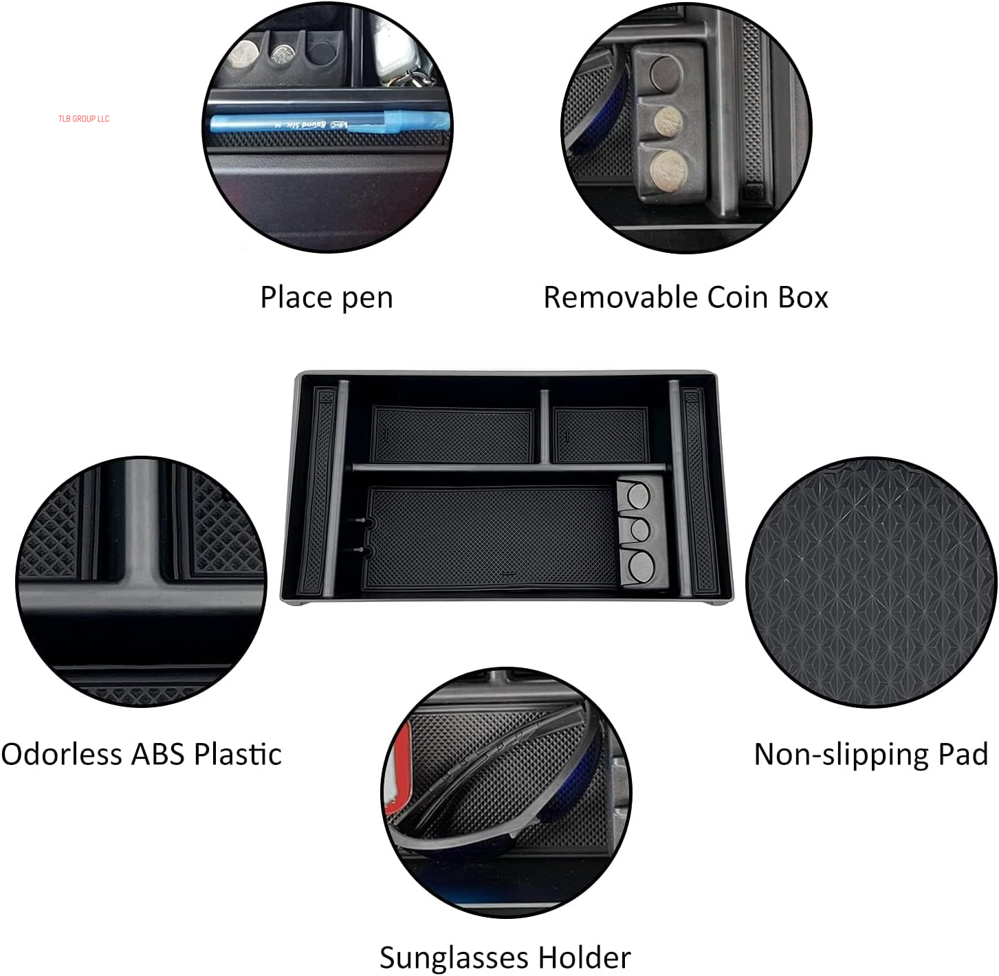 Center Console Organizer Tray Fits for 2019-2022 GMC Sierra/Chevy Silverado 1500 Accessories, 2020-2021 2022 2023 Silverado/Sierra 2500 HD/3500 HD