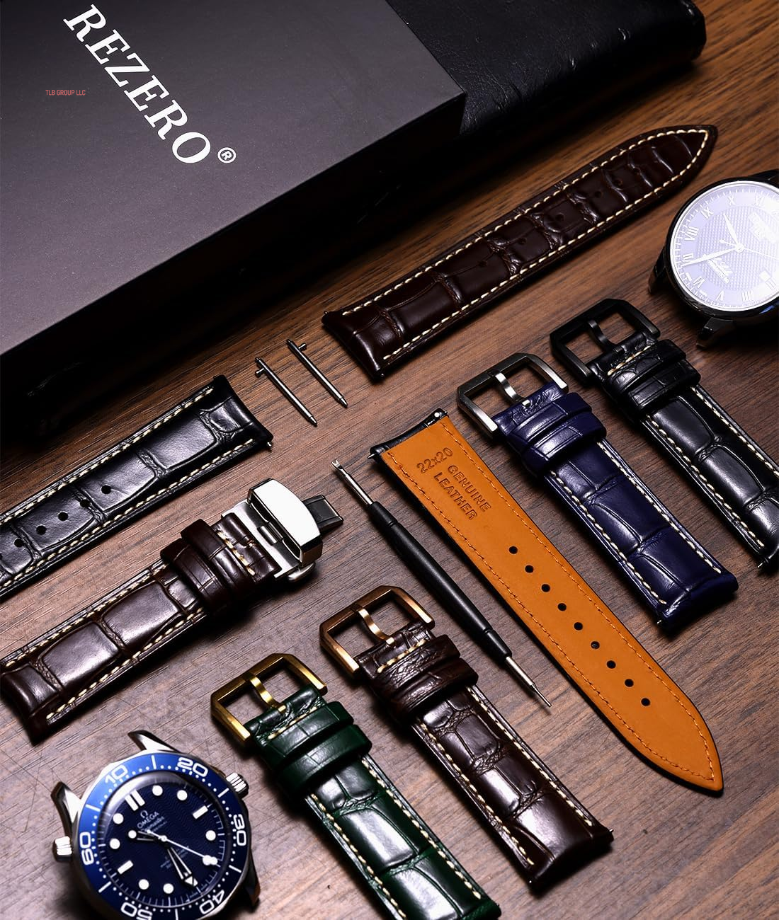 Leather Watch Bands for Men, Quick Release Watch Straps, Luxury Italian Alligator Grain Embossed Band Replacements 19Mm 20Mm 21Mm 22Mm