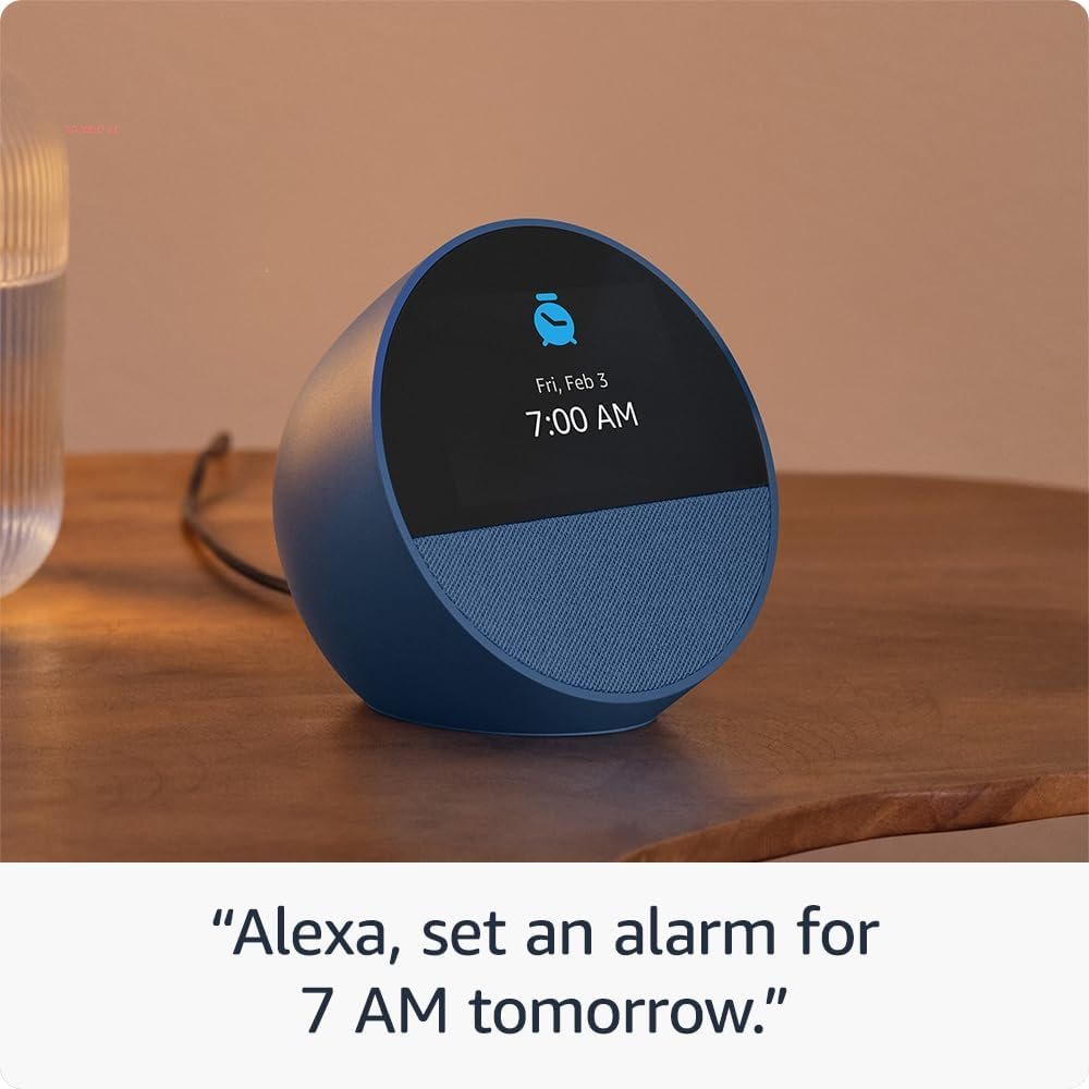 Echo Spot (Newest Model), Great for Nightstands, Offices and Kitchens, Smart Alarm Clock with Alexa, Black