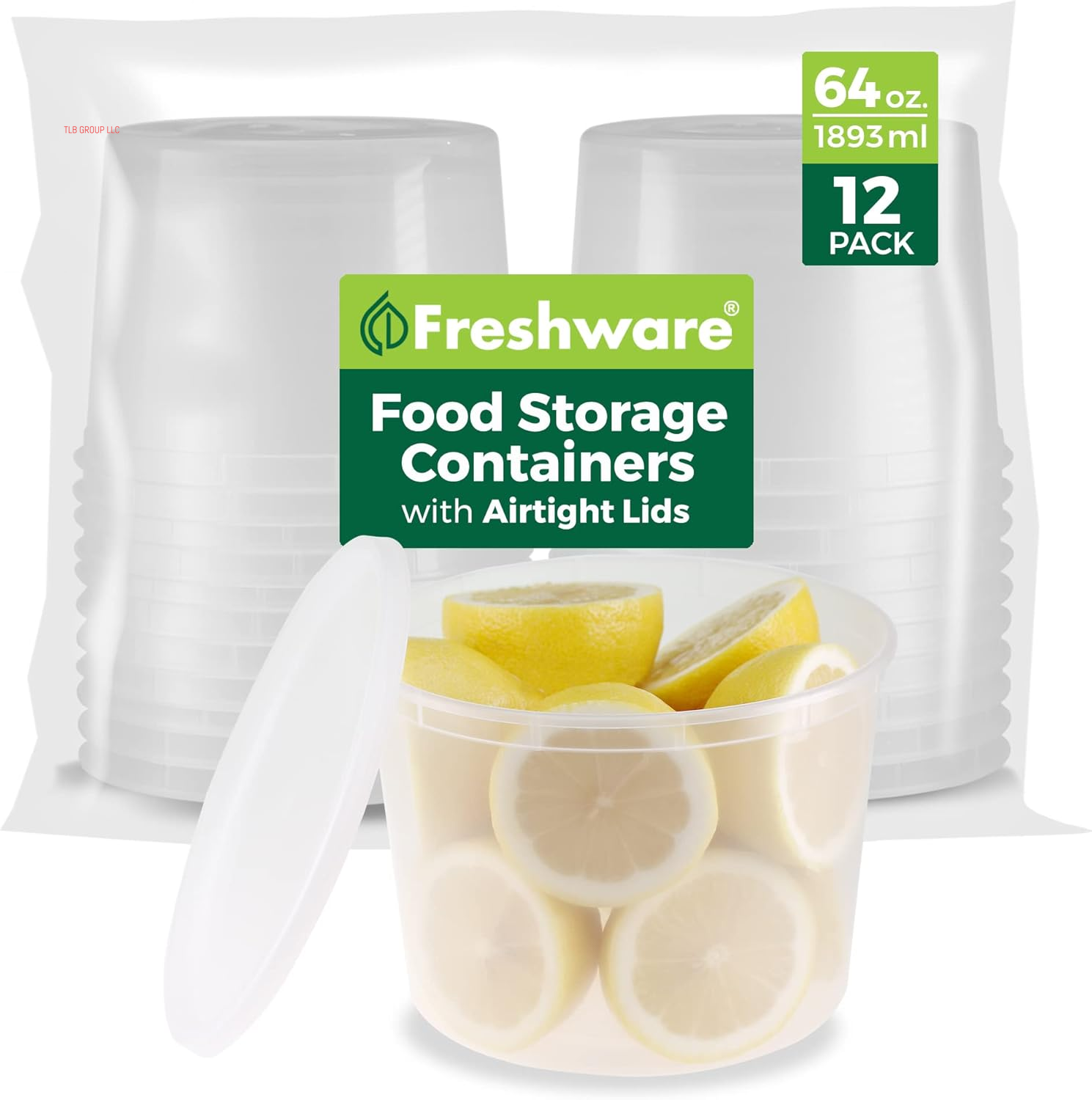 Food Storage Containers [24 Set] 32 Oz Plastic Deli Containers with Lids, Slime, Soup, Meal Prep Containers | BPA Free | Stackable | Leakproof | Microwave/Dishwasher/Freezer Safe