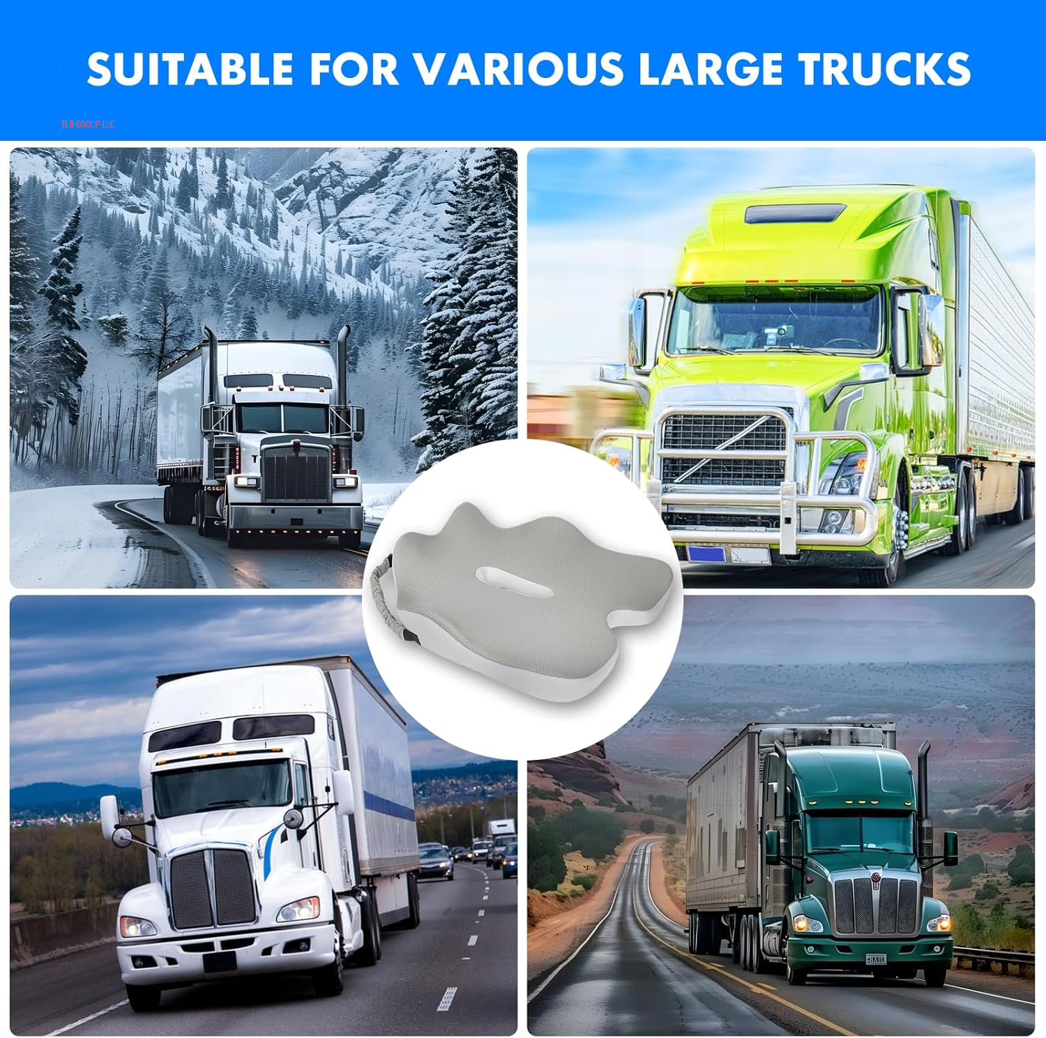 X-Large Seat Cushion for Truck Driver, Upgraded Truck Seat Cushion for Long-Term Driving Back Support & Pain Relief, Greater Memory Foam with Non-Slip Washable Cover, Relieves Truck Car Sitting & Pain TRUCK DRIVER