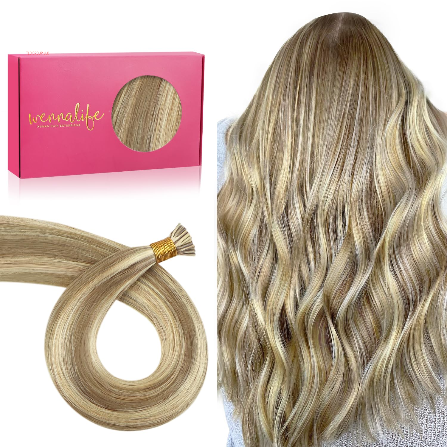 Sew in Hair Extensions Real Human Hair, 14 Inch 80G Light Blonde Highlighted Golden Blonde Machine Weft Hair Extensions Human Hair Hand Tied Weft Hair Extensions Sew In
