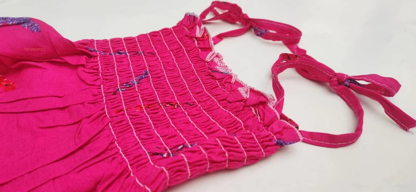 Girls Bohemian Dresses Floral Sleeveless Rainbow Beach Sundress with Necklace 2-12T