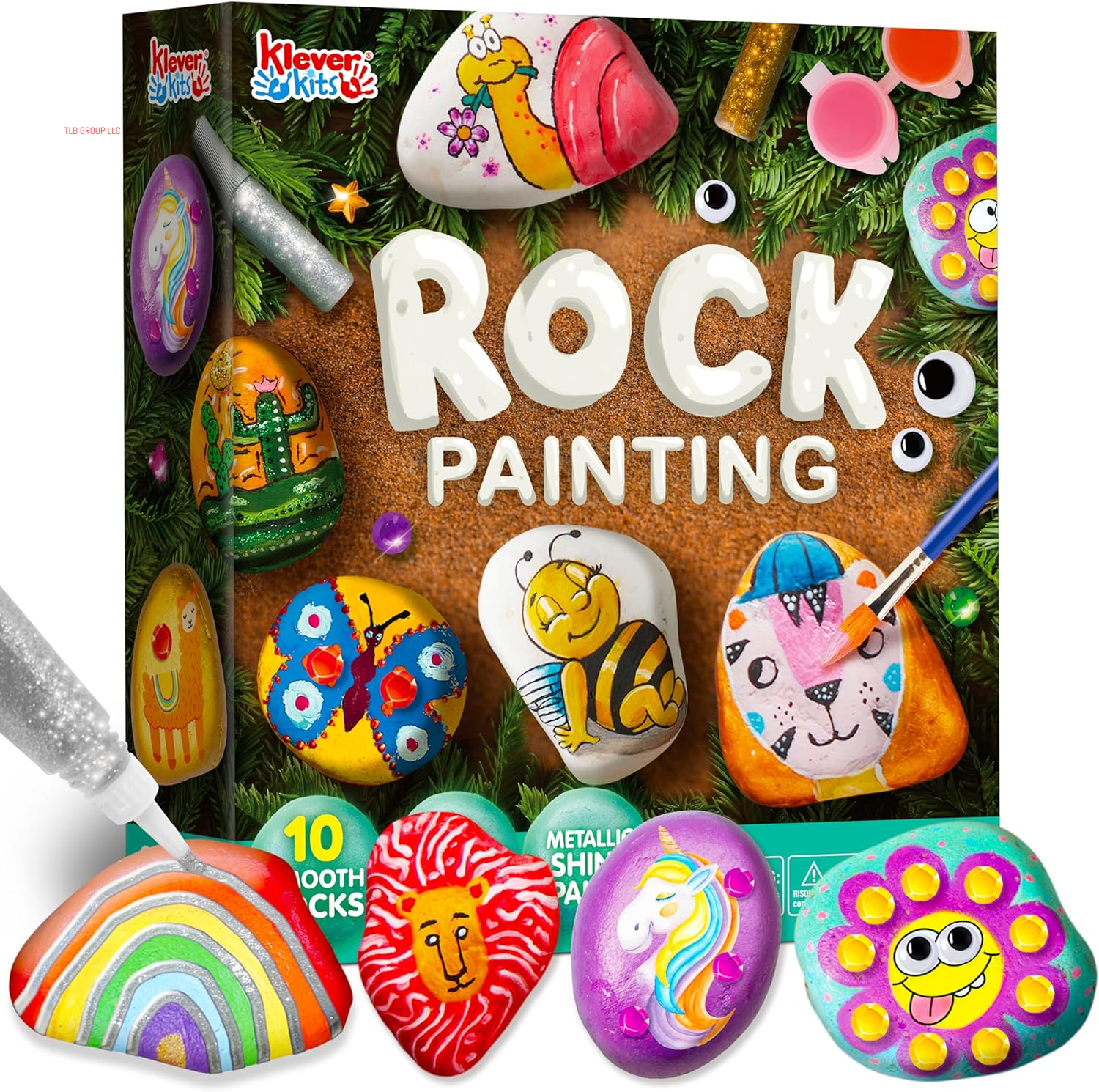 Rock Painting Kit- Glow in the Dark Rock Kit, Arts and Crafts for Kids Ages 6-12, Art Supplies Toy, Kids Craft Paint Kits, Arts & Crafts for Boys Girls Birthday Party Gift Toy