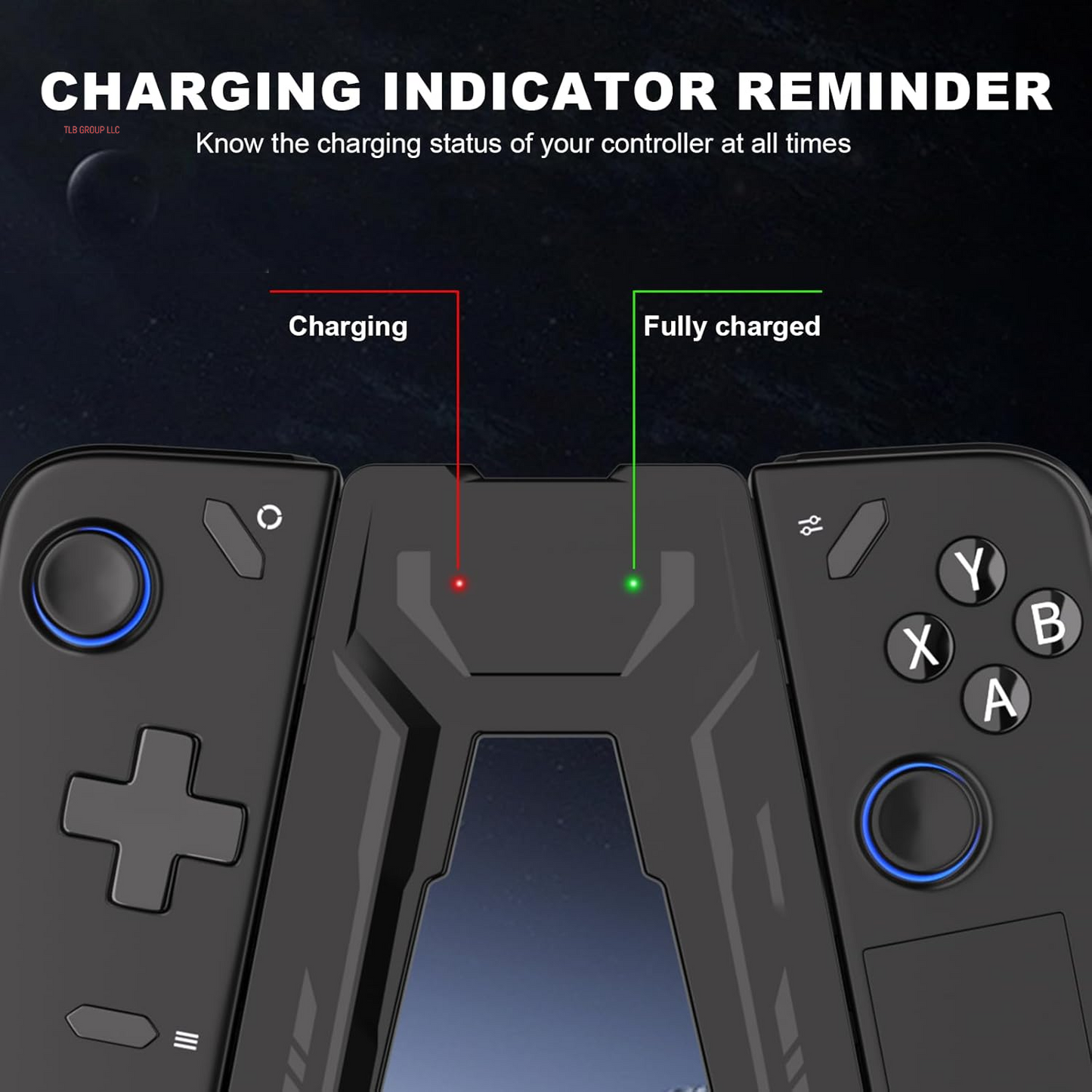 Charging Grip for Legion Go Controller, Portable Legion Go Controller Charger with Indicators, Play While Charging