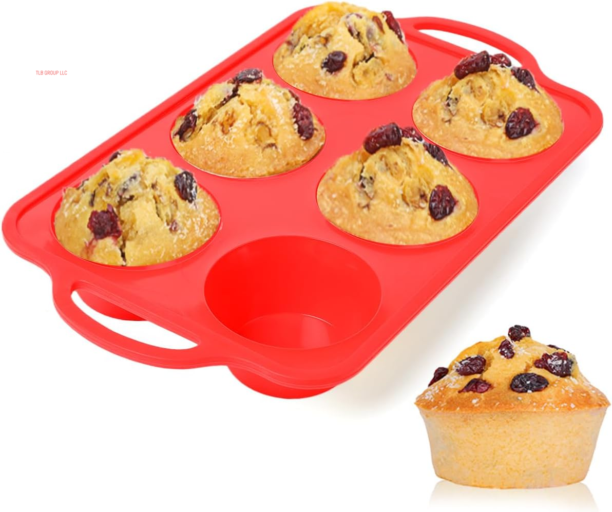 Silicone Muffin Pan, with Metal Reinforced Frame Regular Size 2.8Inch Silicone Cupcake Pan Nonstick 12 Cups for Baking Homemade Muffins, Cupcakes, Egg Bites 2 Pack Dishwasher Safe BPA Free
