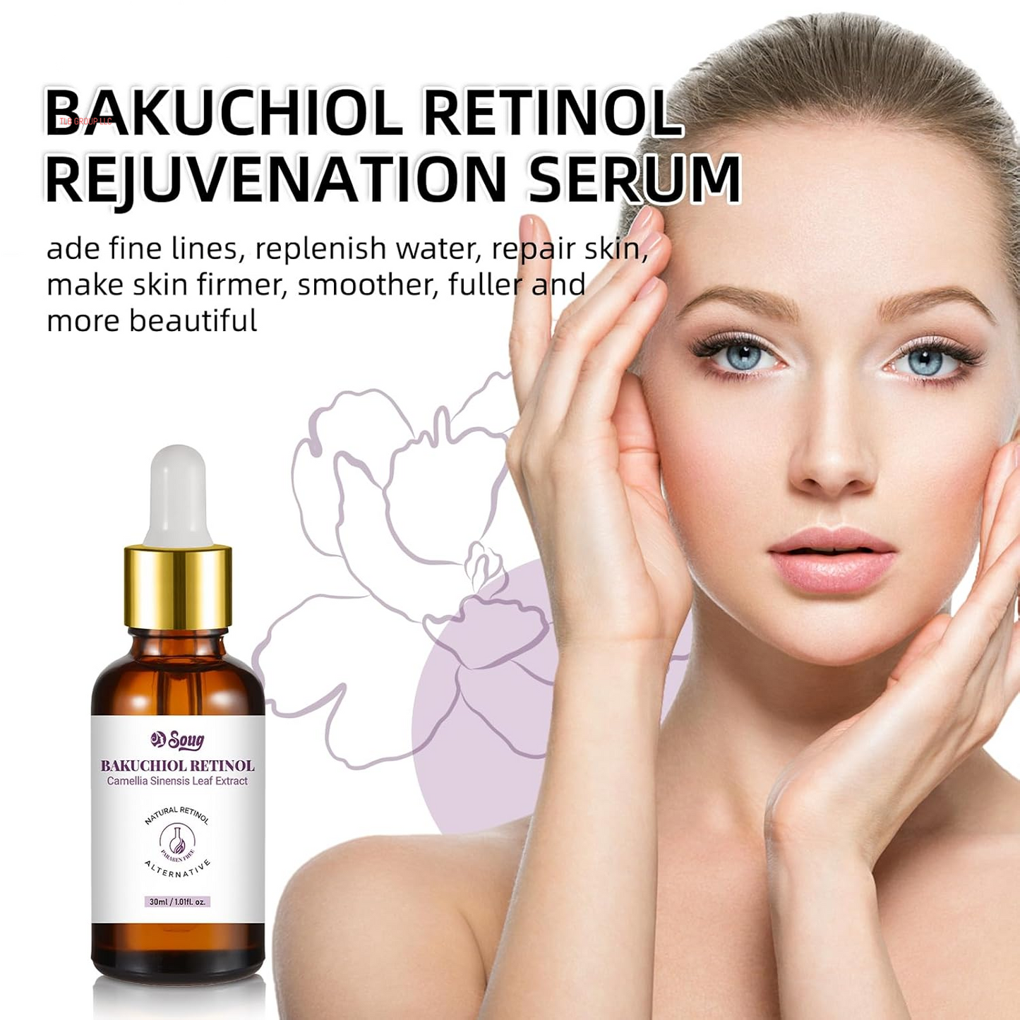 Bakuchiol Retinol Serum, 2 PCS Retinol Rejuvenation Serum for anti Aging & Reduce Wrinkles, Fine Lines & Sagging, Moisturising Skin, 2.02 Fl.Oz