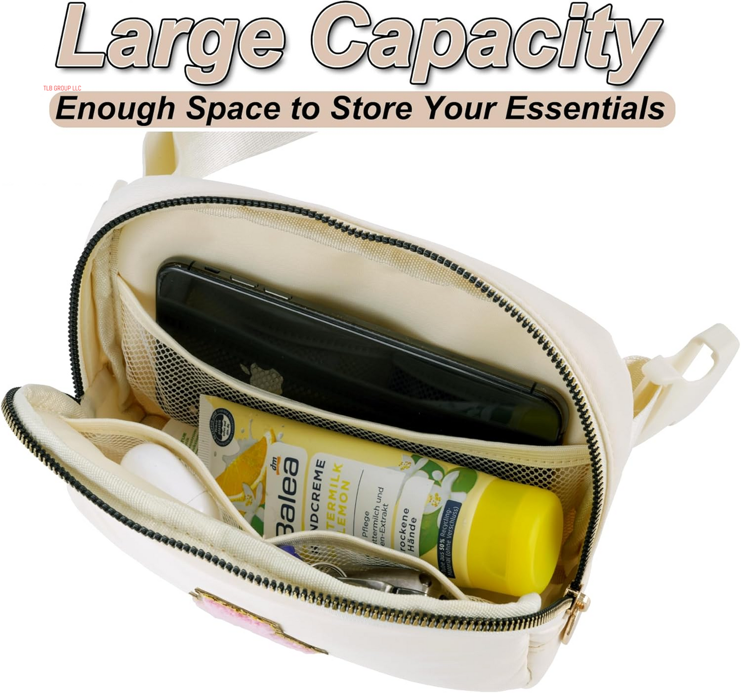 Personalized Belt Bag for Women Girls - Fashion Mini Waist Packs with Adjustable Strap - Trendy Travel Fanny Pack Crossbody Bags with Initial Letter - Teen Gifts | Cream,J