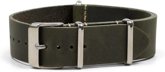 Benchmark Leather Watch Band - Crazy Horse Oiled Leather One-Piece Watch Straps for Men or Women - 18Mm, 20Mm, 22Mm or 24Mm Widths