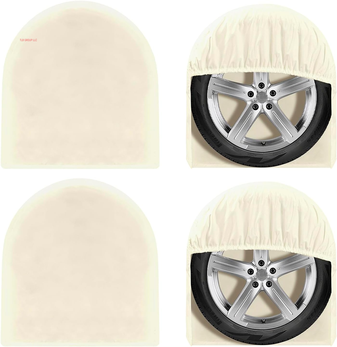 Outdoor Waterproof Tire Covers Set of 4 - Uv-Proof Trailer Wheel Cover Windproof Tire Protector for RV Jeep Trailers Camper Van Truck, Universal Tire Covering Fits Diameters 27"-29", Gray