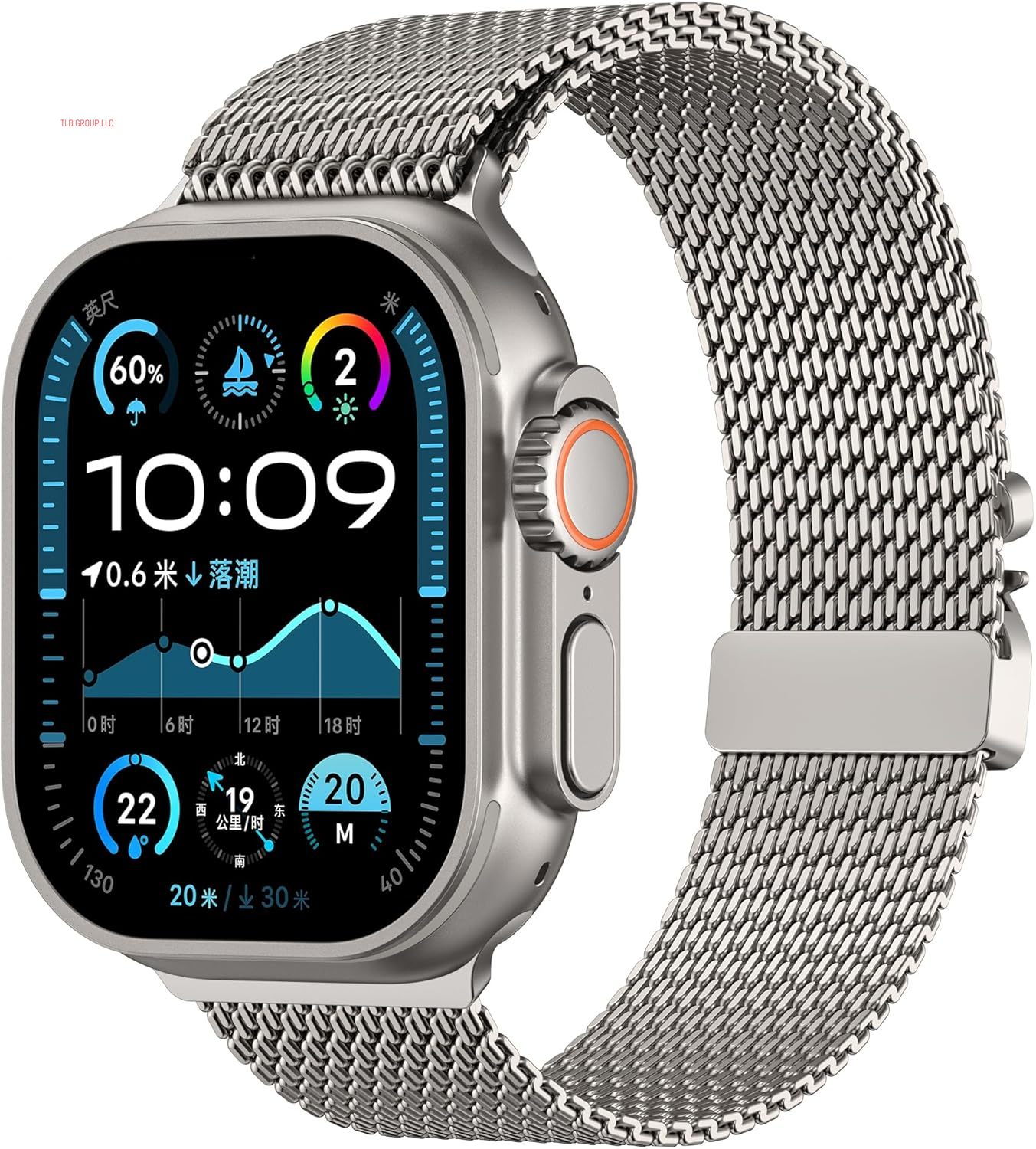 Milanese Mesh Loop Compatible for Apple Watch Band 49Mm 46Mm 45Mm 44Mm Men Women, Breathable Replacement Band with Adjustable Parachute-Style Buckle for Iwatch Ultra 2/Ultra/Se/Series 10/9/8/7/6/5/4