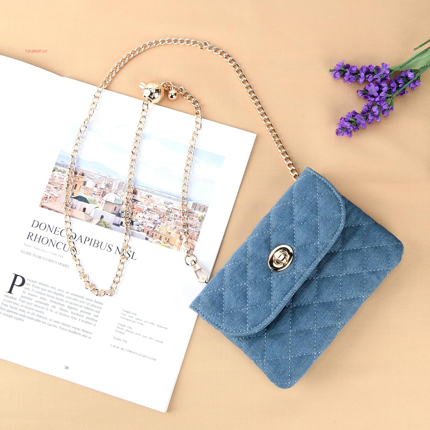 Chain Belt Bag for Women, Fasion Denim Waist Purse Cell Phone Bag for Women,Designer Checkered Crossbody Purse for Women.