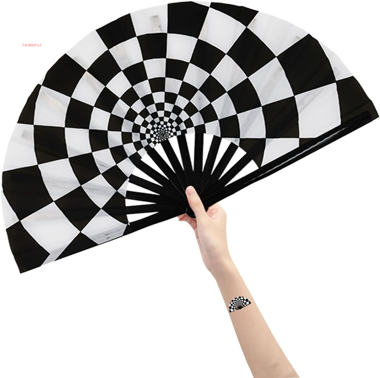 Large Folding Hand Rave Fan Popping Fan for Line Dancing Clacking Fans for Boots on the Ground Dance,Party,Decoration,Festival (DJ Lighting)