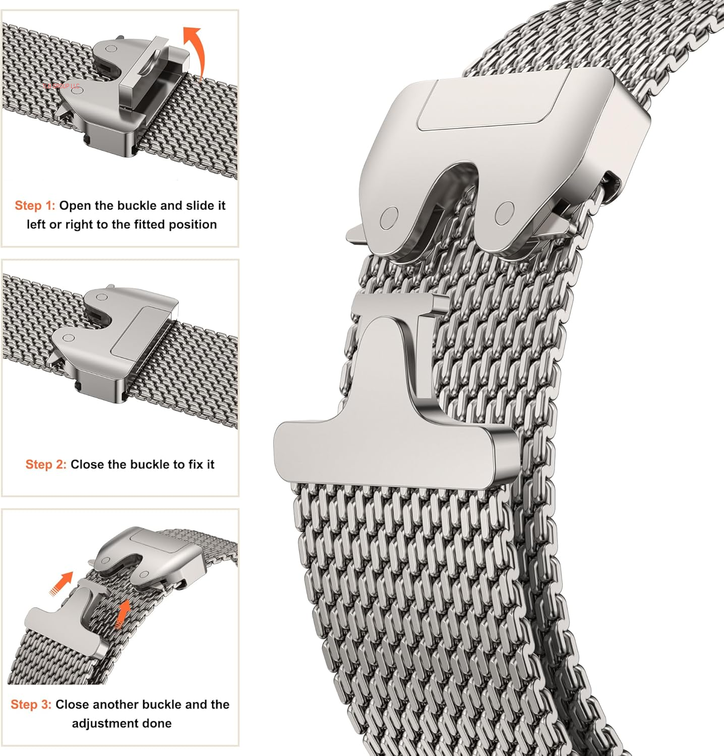 Milanese Mesh Loop Compatible for Apple Watch Band 49Mm 46Mm 45Mm 44Mm Men Women, Breathable Replacement Band with Adjustable Parachute-Style Buckle for Iwatch Ultra 2/Ultra/Se/Series 10/9/8/7/6/5/4