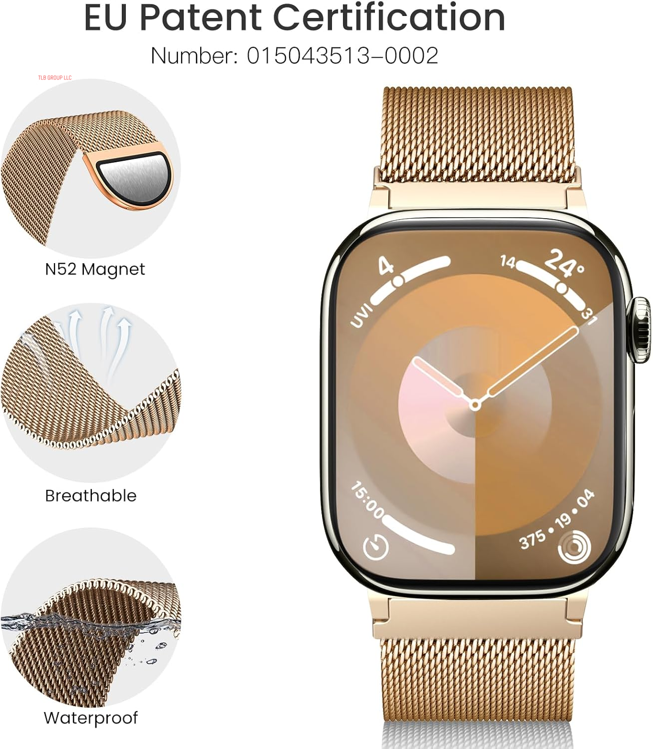 Original Metal Milanese Loop Compatible with Apple Watch Band 38Mm 40Mm 41Mm 42Mm 44Mm 45Mm 49Mm for Women Men, Magnetic Stainless Steel for Iwatch Se Ultra Series 10 9 8 7 6 5 4 3 2 1