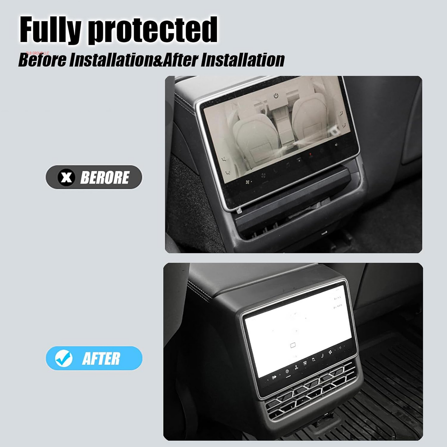 AC Vent Cover for Tesla Model 3 Accessories - ABS Material, Model 3 Rear Air Vent Trim, Scratch Protection, Easy Installation, Compatible with Model 3 2023-2024