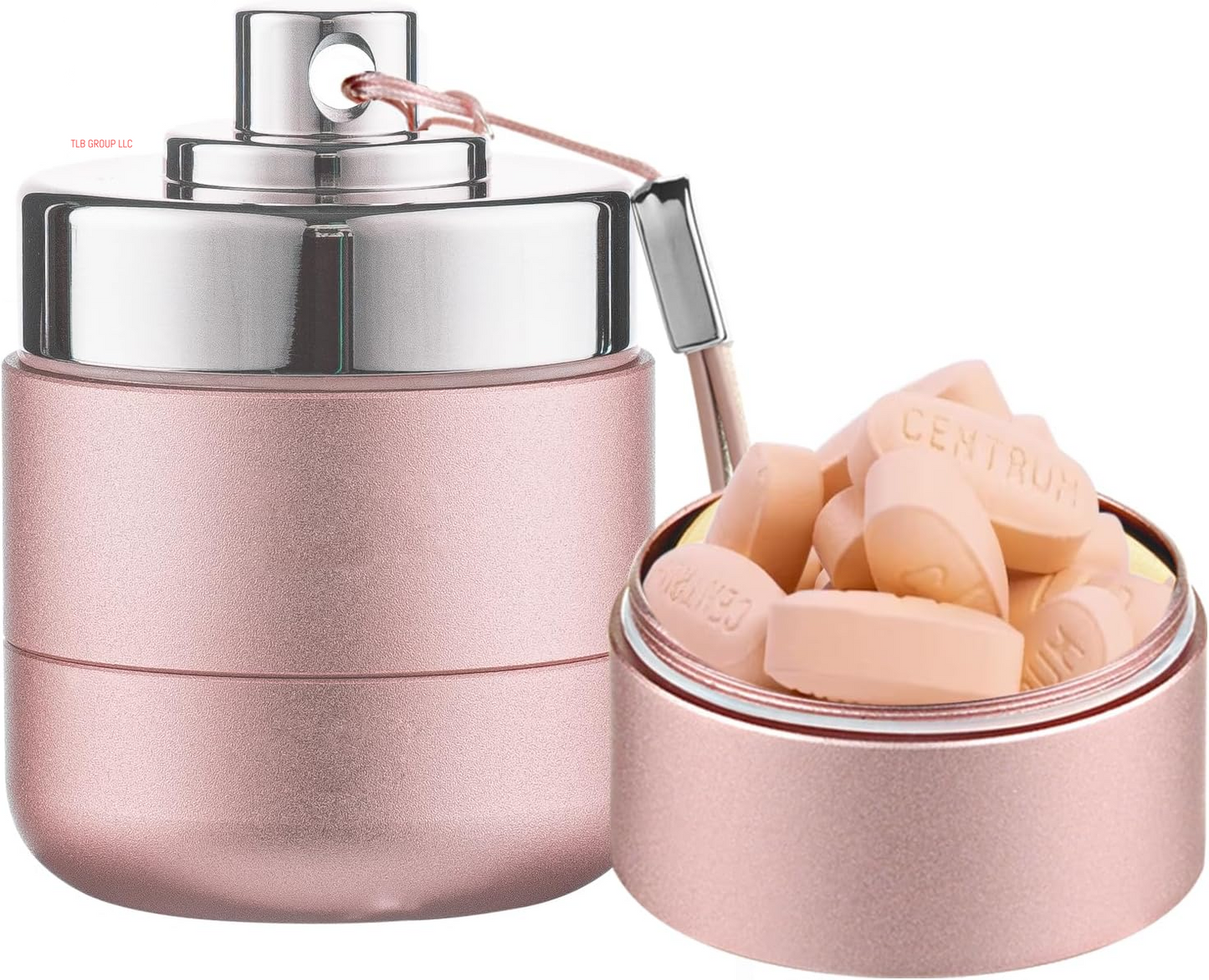 Metal Travel Pill Organizer, Portable 7 Day Vitamin Organizer Stackable, Waterproof 1 Times a Day Pill Box, Large Pill Container, Daily Medicine Organizer for Vitamin, Fish Oil, Supplement